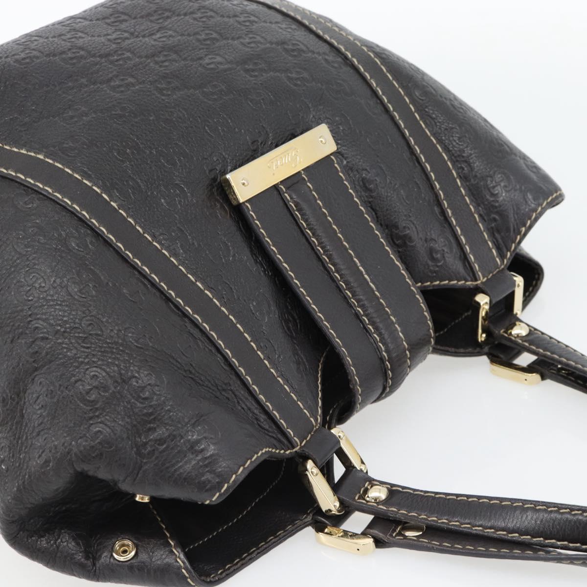 GUCCI GG Canvas Guccissima Tote Bag Leather Dark Brown Gold 233607 Auth 181391V