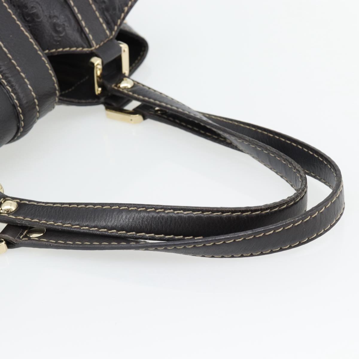 GUCCI GG Canvas Guccissima Tote Bag Leather Dark Brown Gold 233607 Auth 181391V