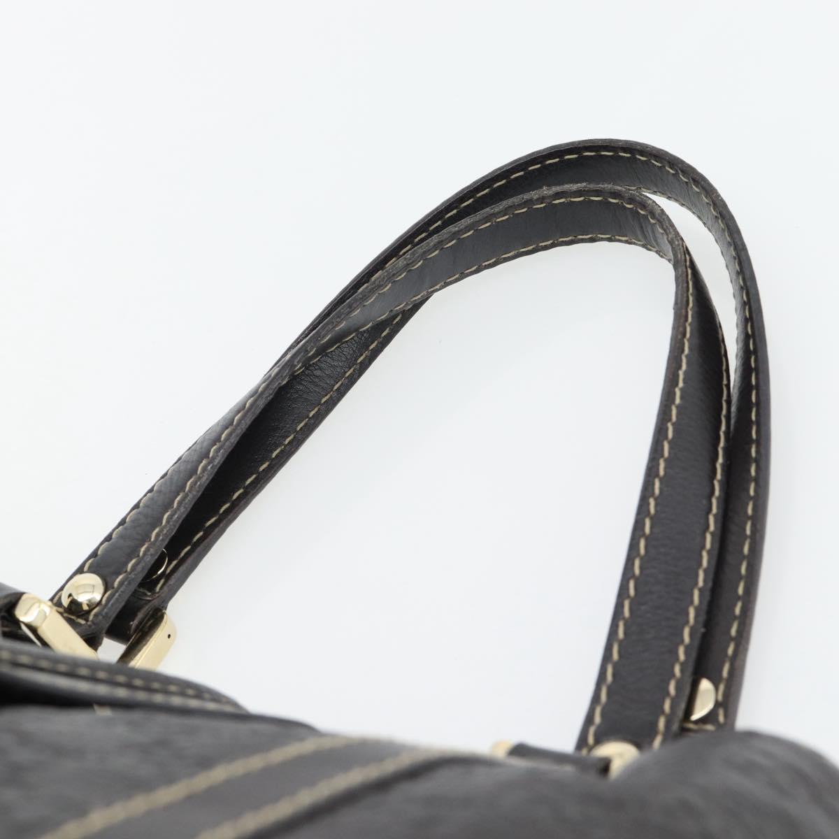 GUCCI GG Canvas Guccissima Tote Bag Leather Dark Brown Gold 233607 Auth 181391V