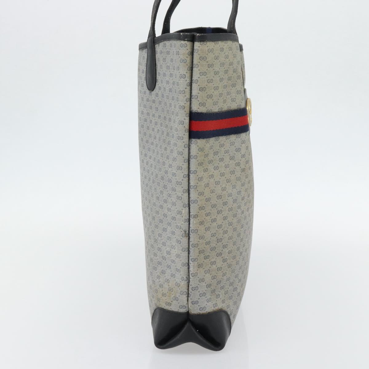GUCCI Micro GG Supreme Sherry Line Bag PVC Navy Gold 002 904 0131 Auth 181396