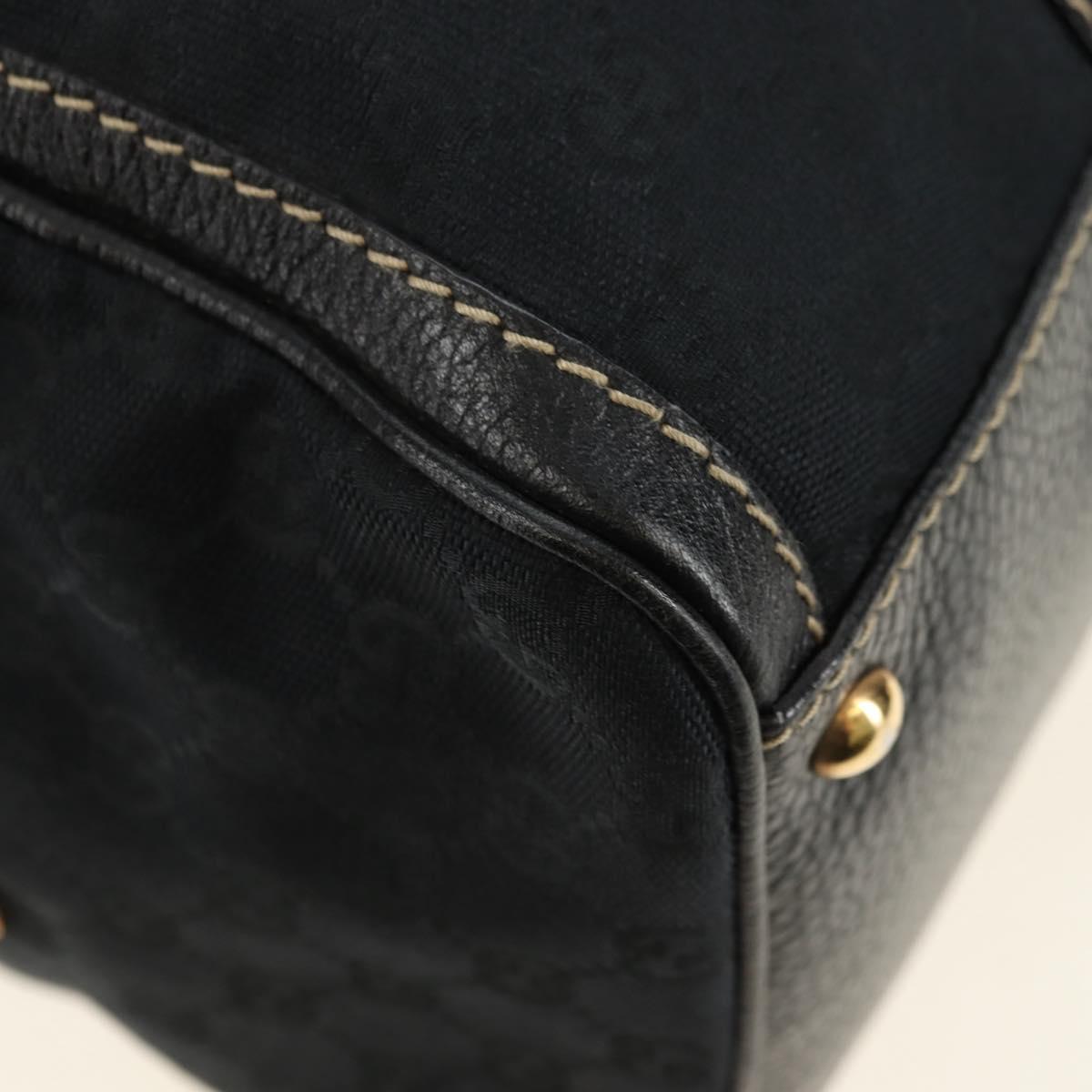 GUCCI GG Canvas Sherry Line Histeria Hand Bag Black Gold 186232 Auth 181412V