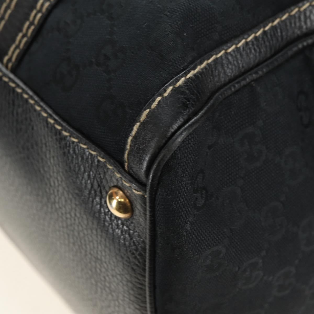 GUCCI GG Canvas Sherry Line Histeria Hand Bag Black Gold 186232 Auth 181412V