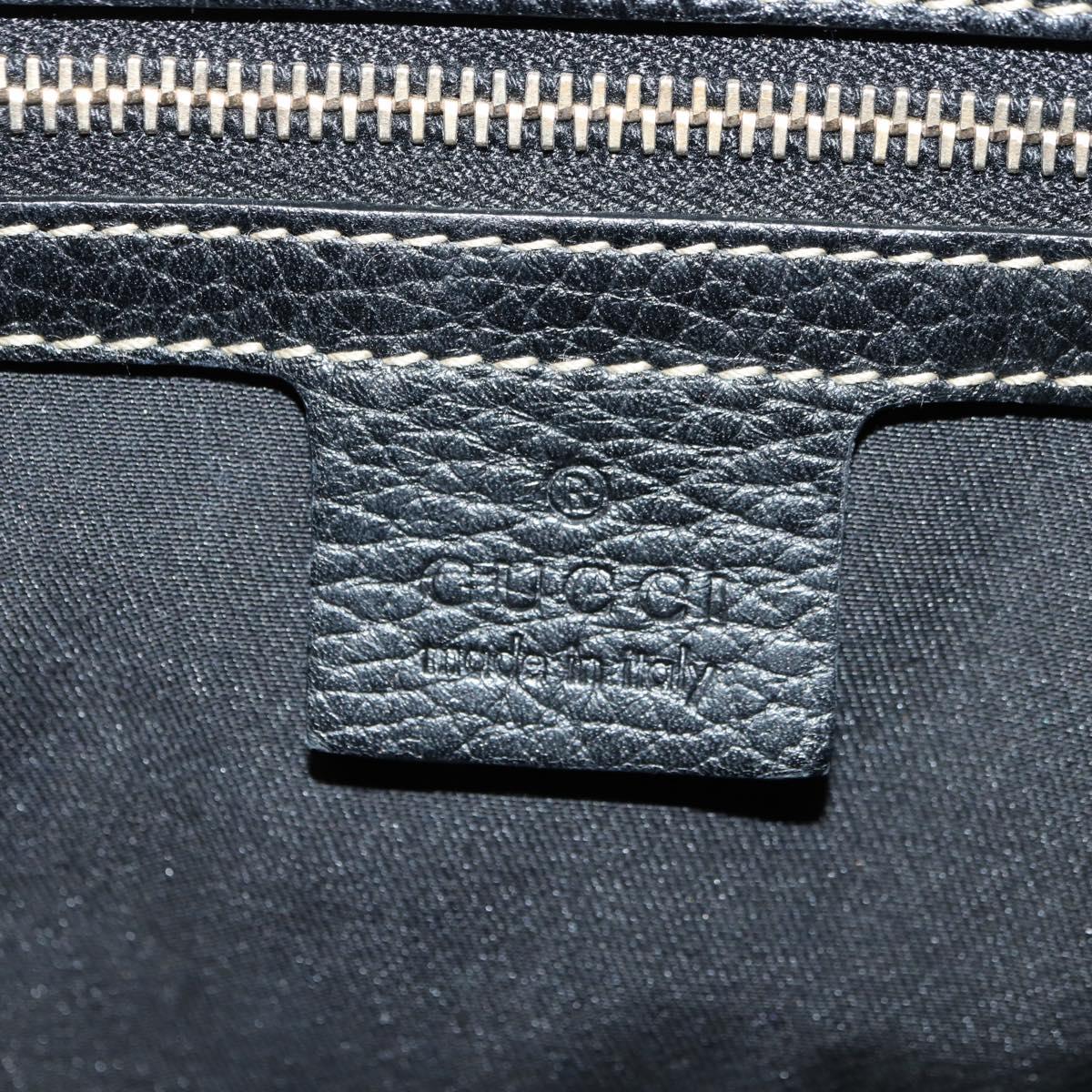 GUCCI GG Canvas Sherry Line Histeria Hand Bag Black Gold 186232 Auth 181412V