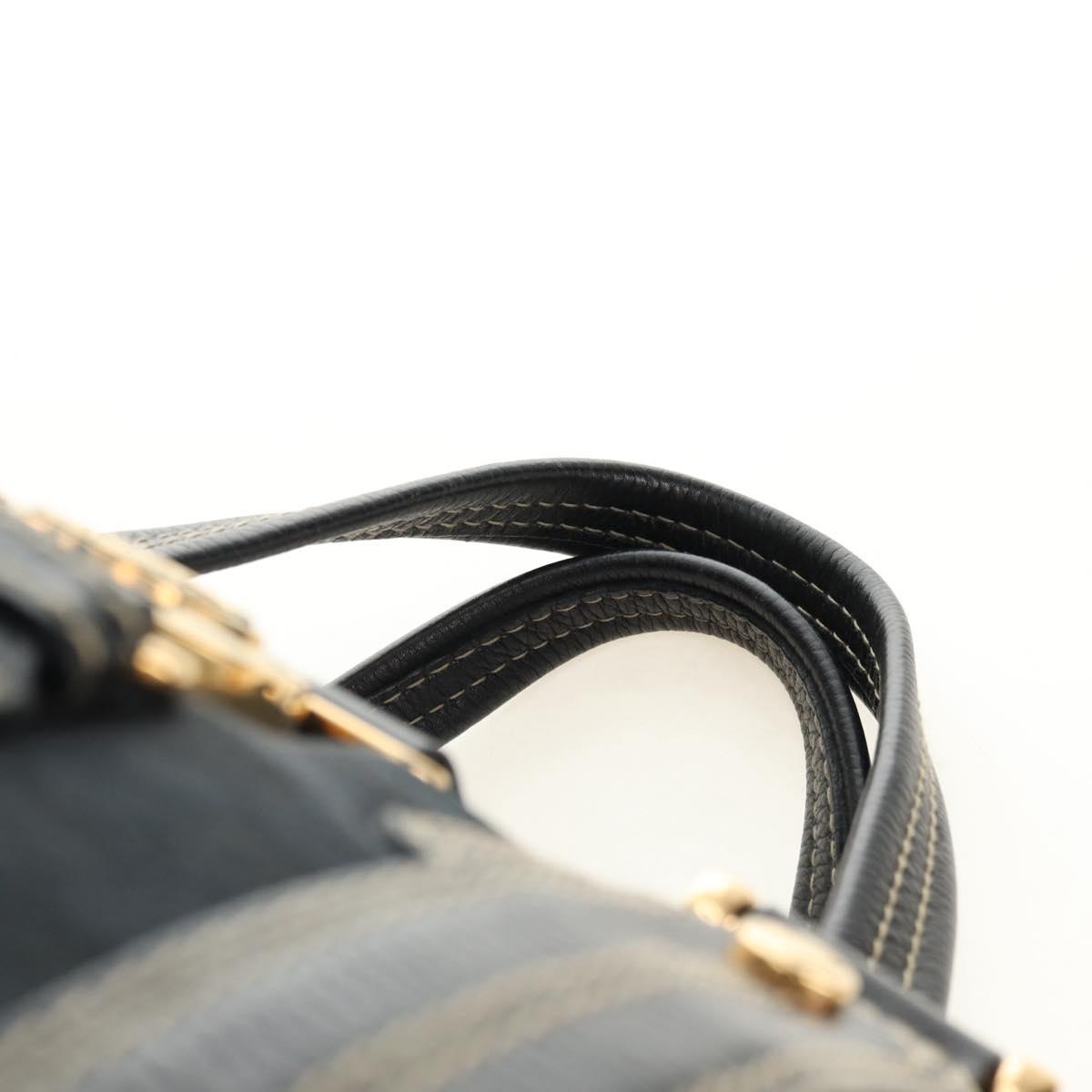 GUCCI GG Canvas Sherry Line Histeria Hand Bag Black Gold 186232 Auth 181412V