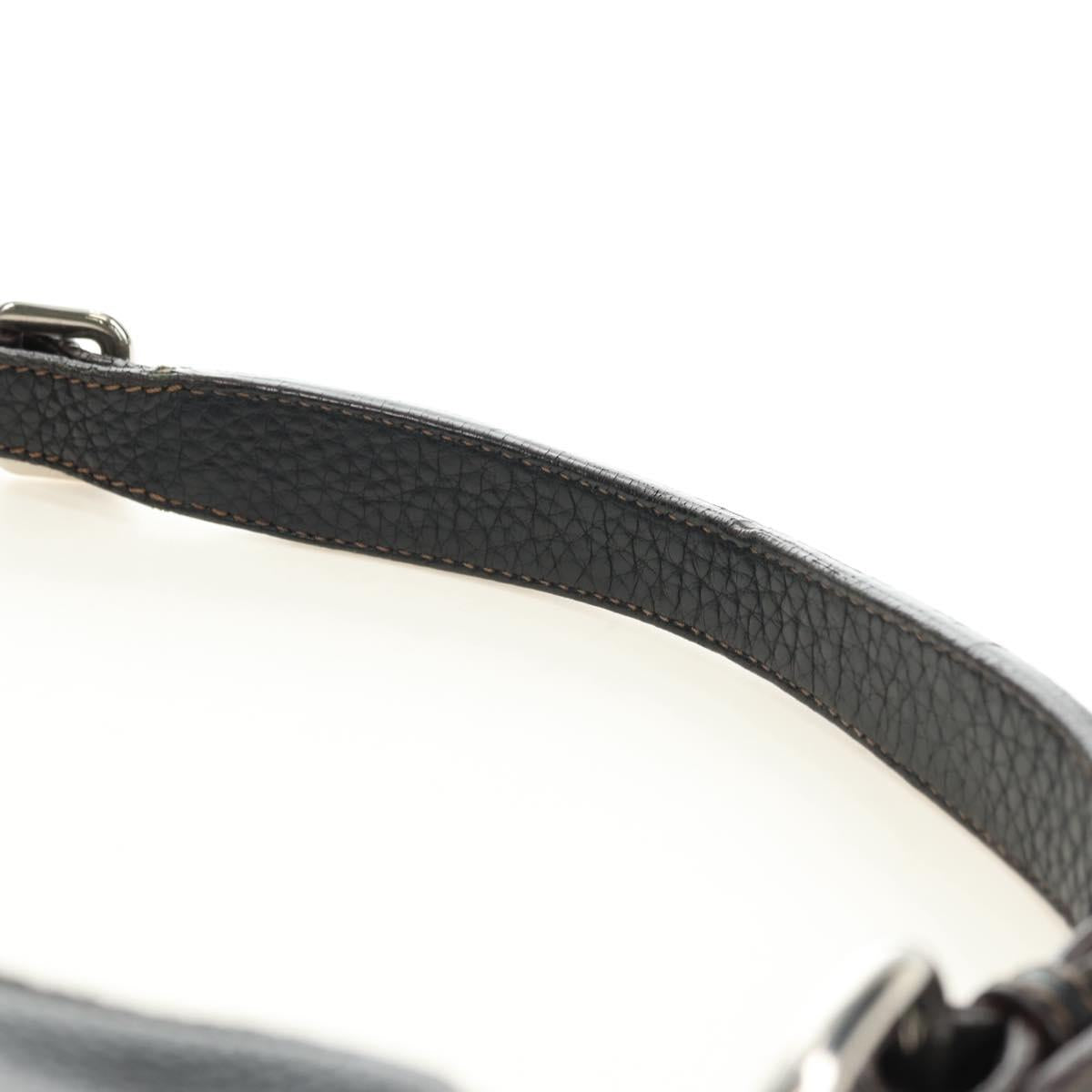 PRADA Shoulder Bag Leather Black Silver Auth 181414SAV