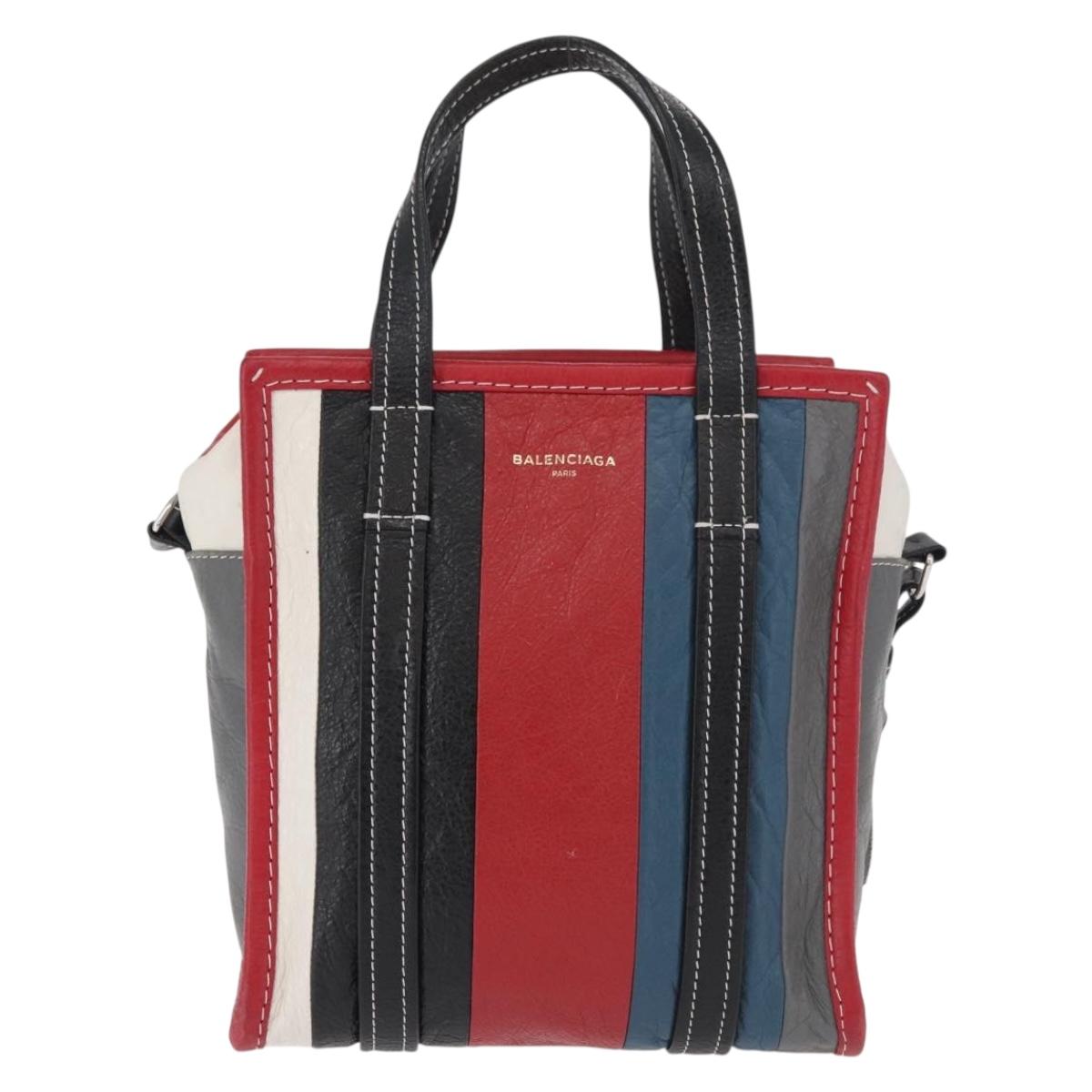 BALENCIAGA Bazaar Shopper XS Bag Leather 2way Multicolor 452458 Auth 181432A