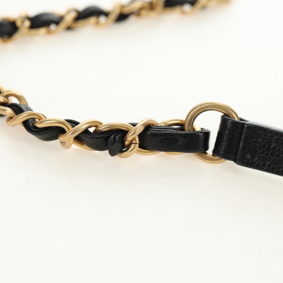 CHANEL Chain Matelasse Shoulder Bag Caviar Skin Black Gold CC Auth 181439SM