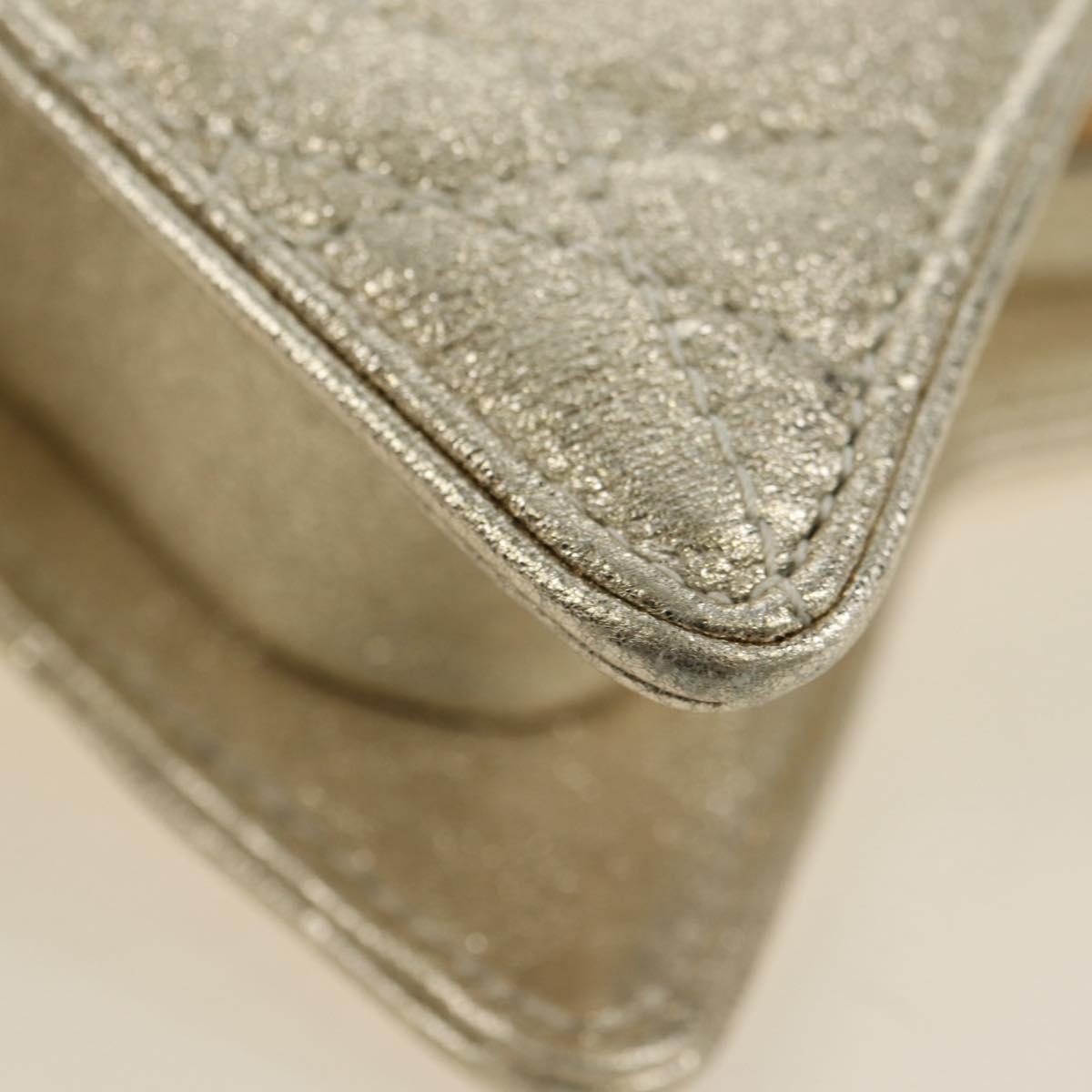 Christian Dior Canage Chain Shoulder Bag Leather Gold Auth 181440SM