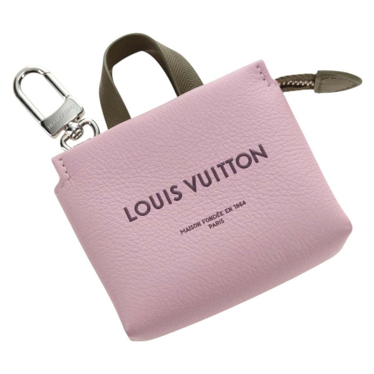 LOUIS VUITTON LV Mini Shopper Bag Charm Leather Pink M03136 LV Auth 181449SM