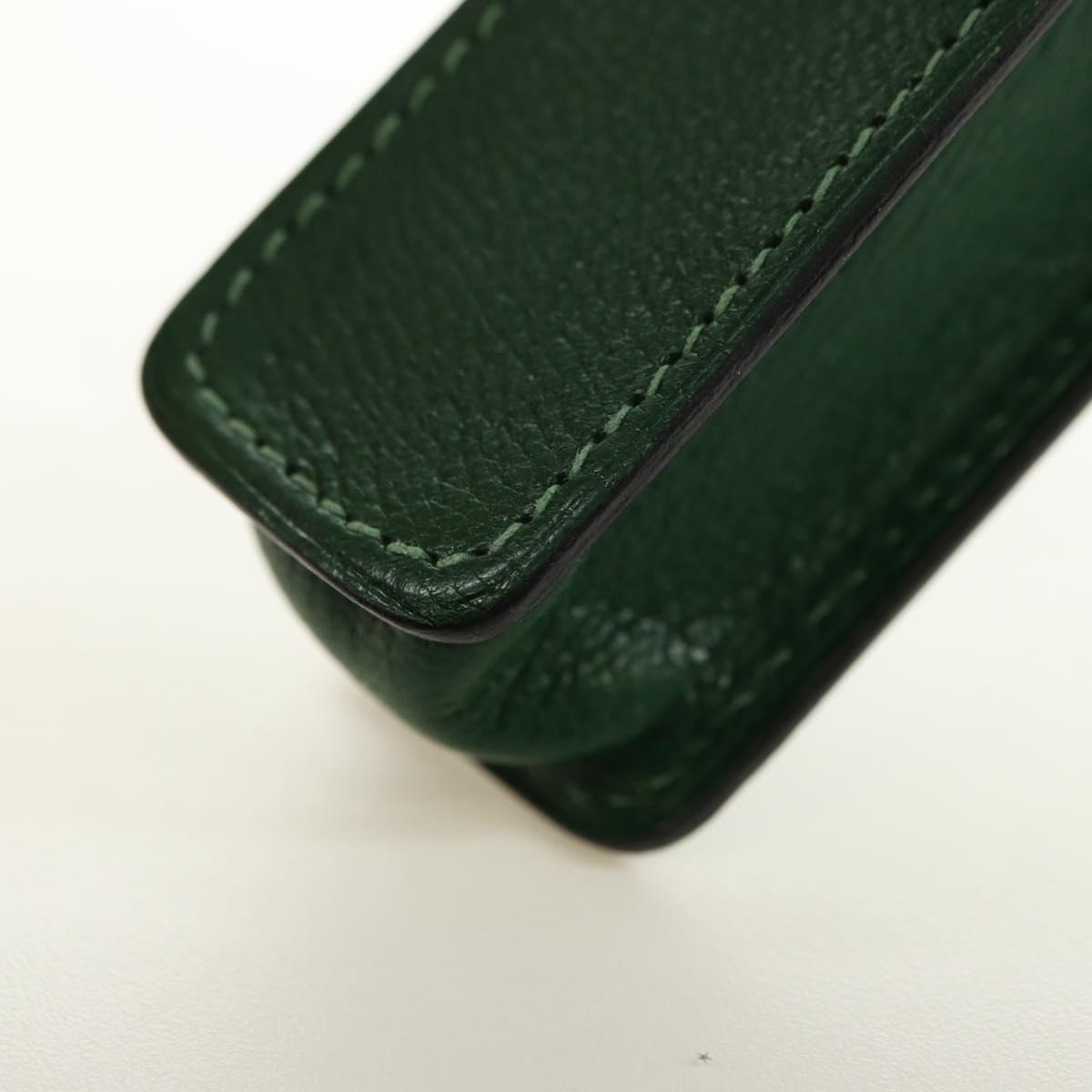 HERMES Lip Case Pouch Leather Green Auth 181451V