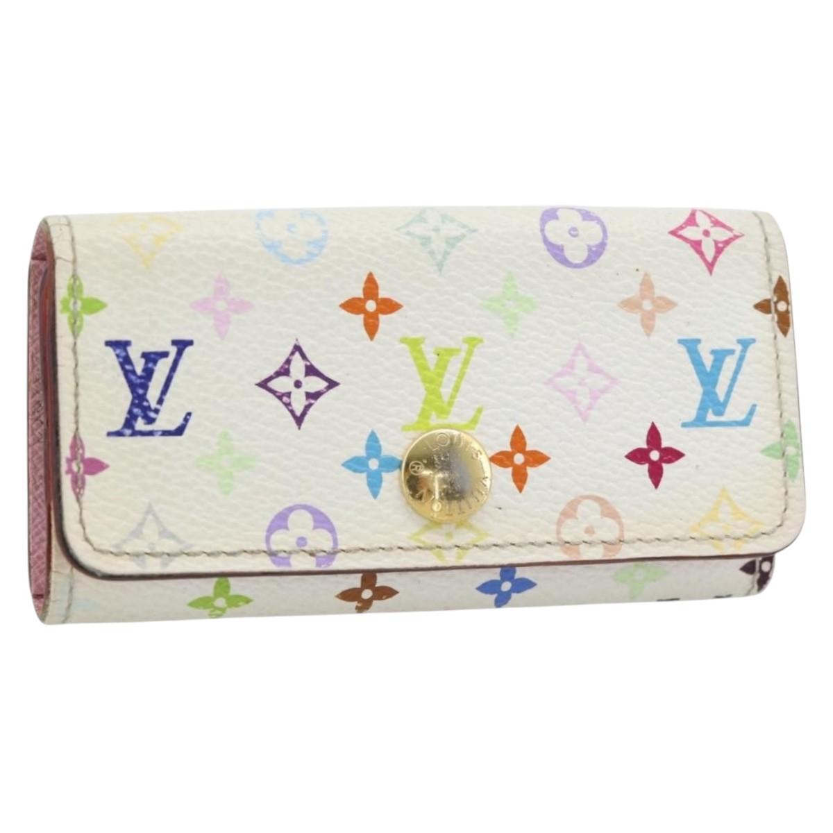 LOUIS VUITTON Monogram Multicolor Multicles 4 Key Case White M93731 Auth 181452