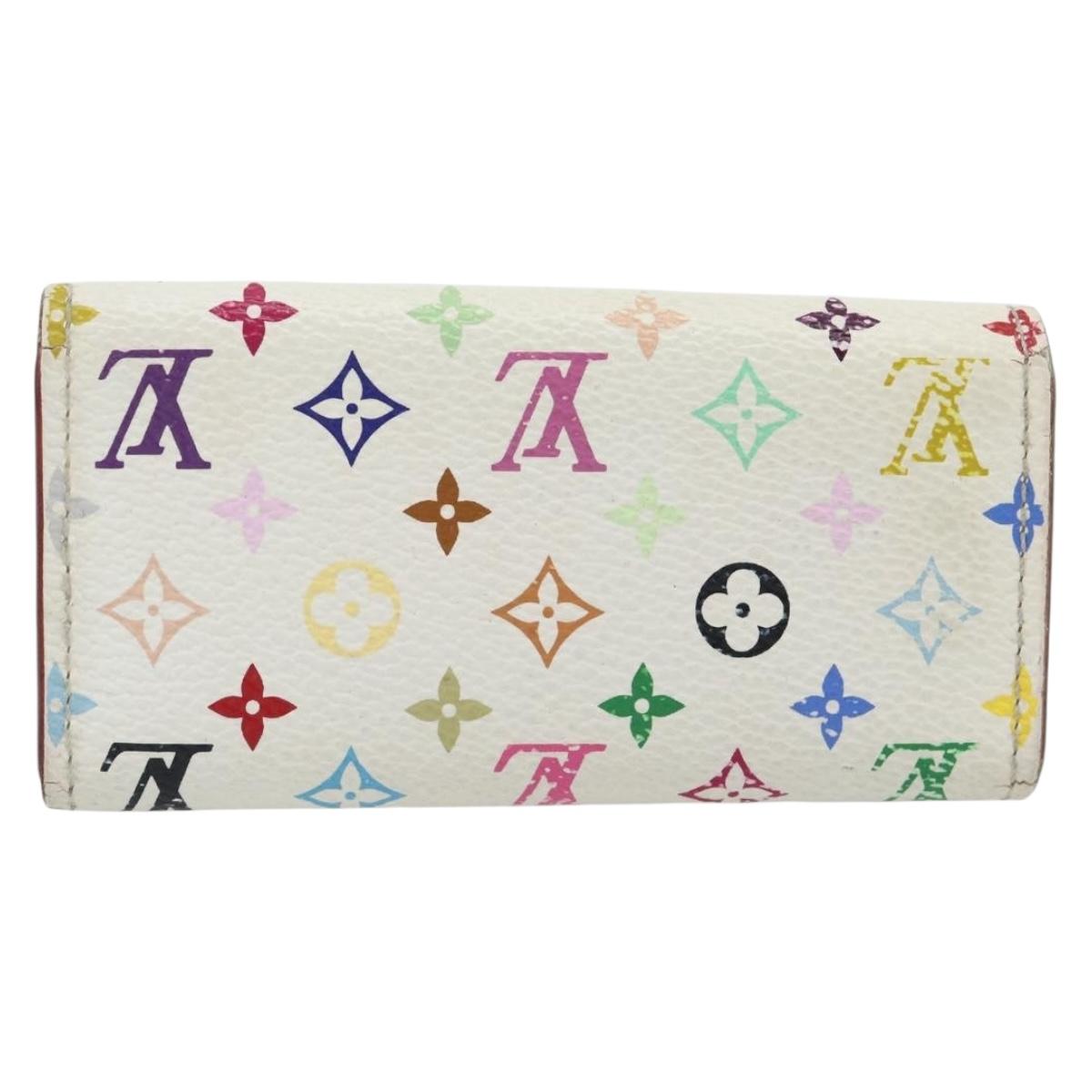 LOUIS VUITTON Monogram Multicolor Multicles 4 Key Case White M93731 Auth 181452