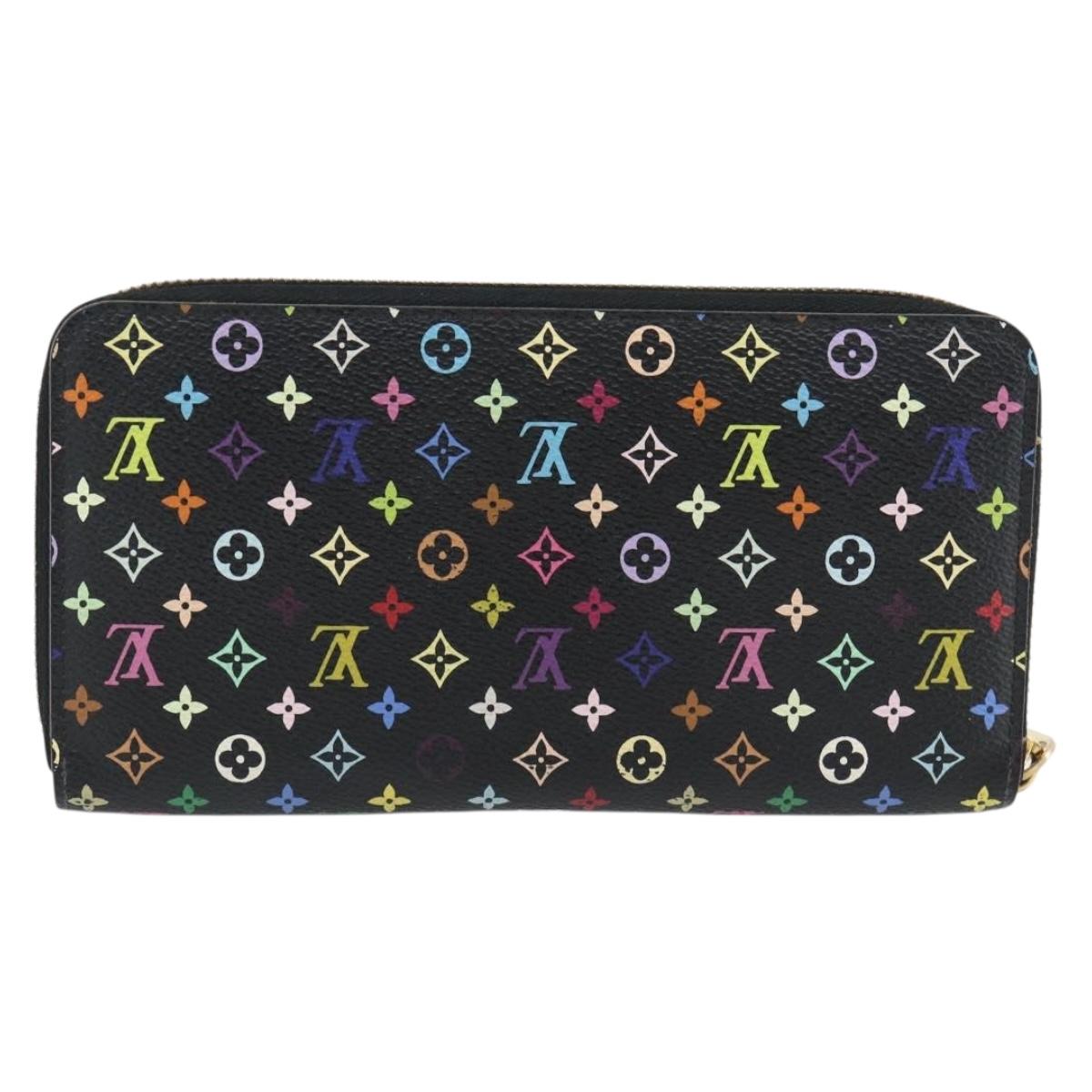 LOUIS VUITTON Monogram Multicolor Zippy Wallet Long Black M60243 LV Auth 181458V