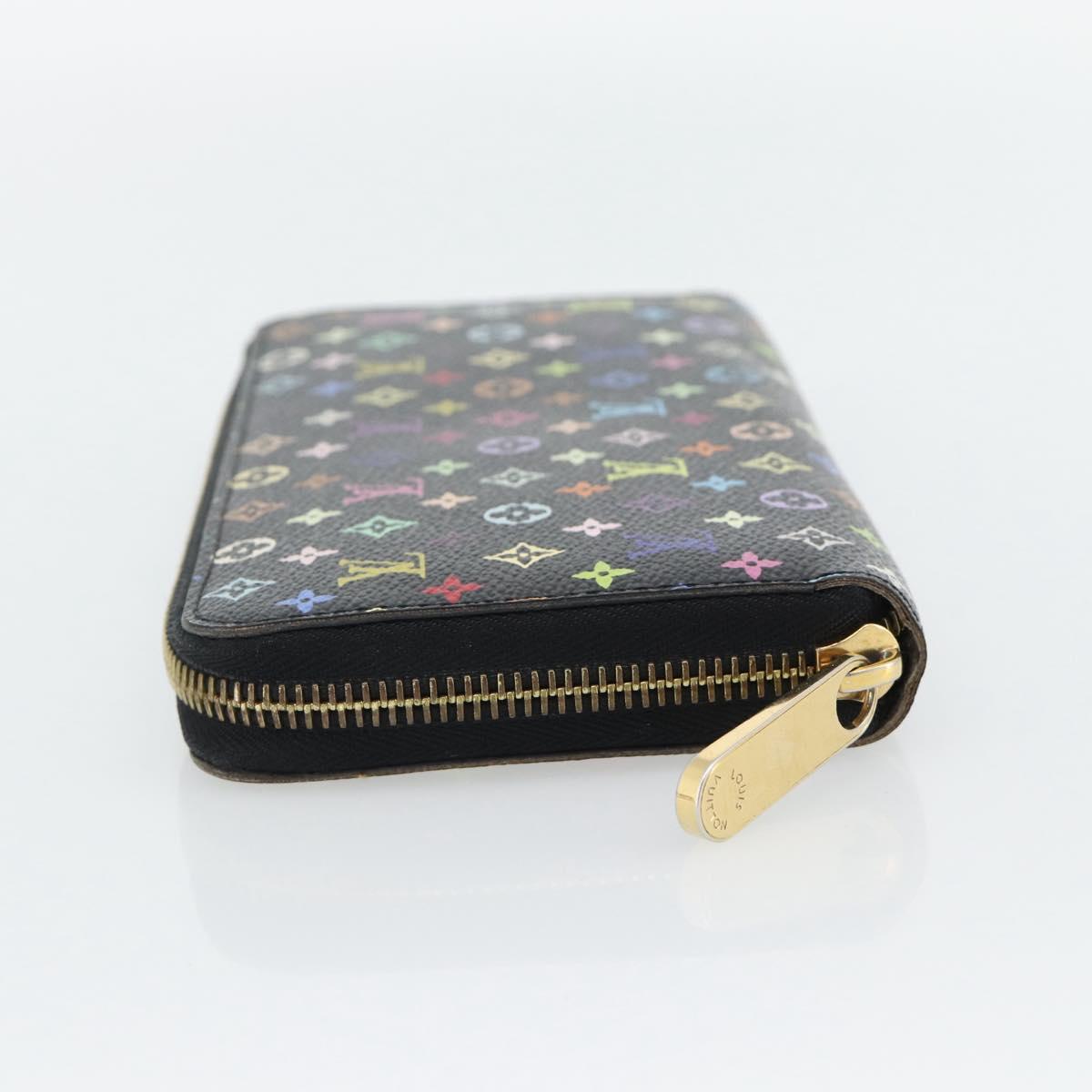 LOUIS VUITTON Monogram Multicolor Zippy Wallet Long Black M60243 LV Auth 181458V