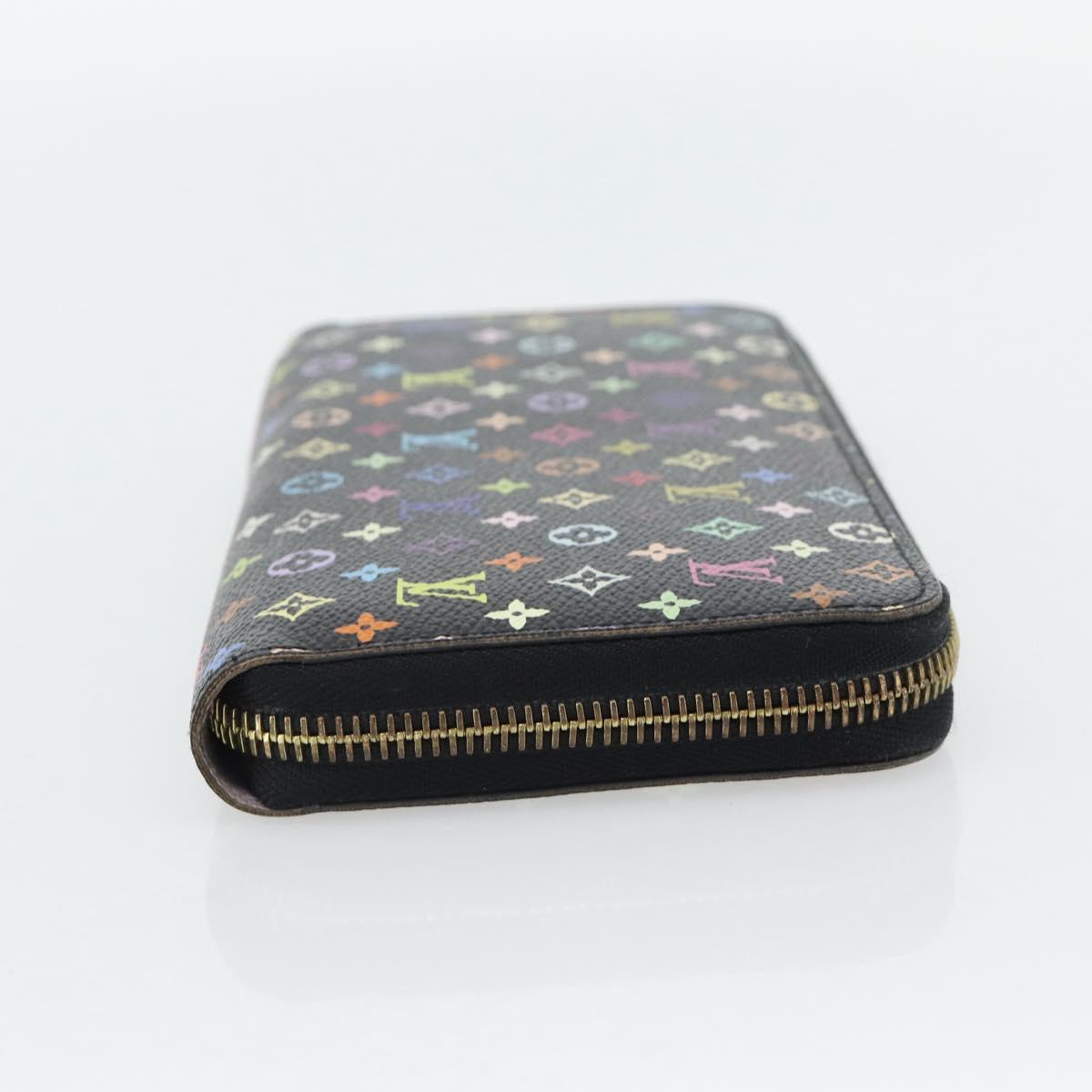 LOUIS VUITTON Monogram Multicolor Zippy Wallet Long Black M60243 LV Auth 181458V