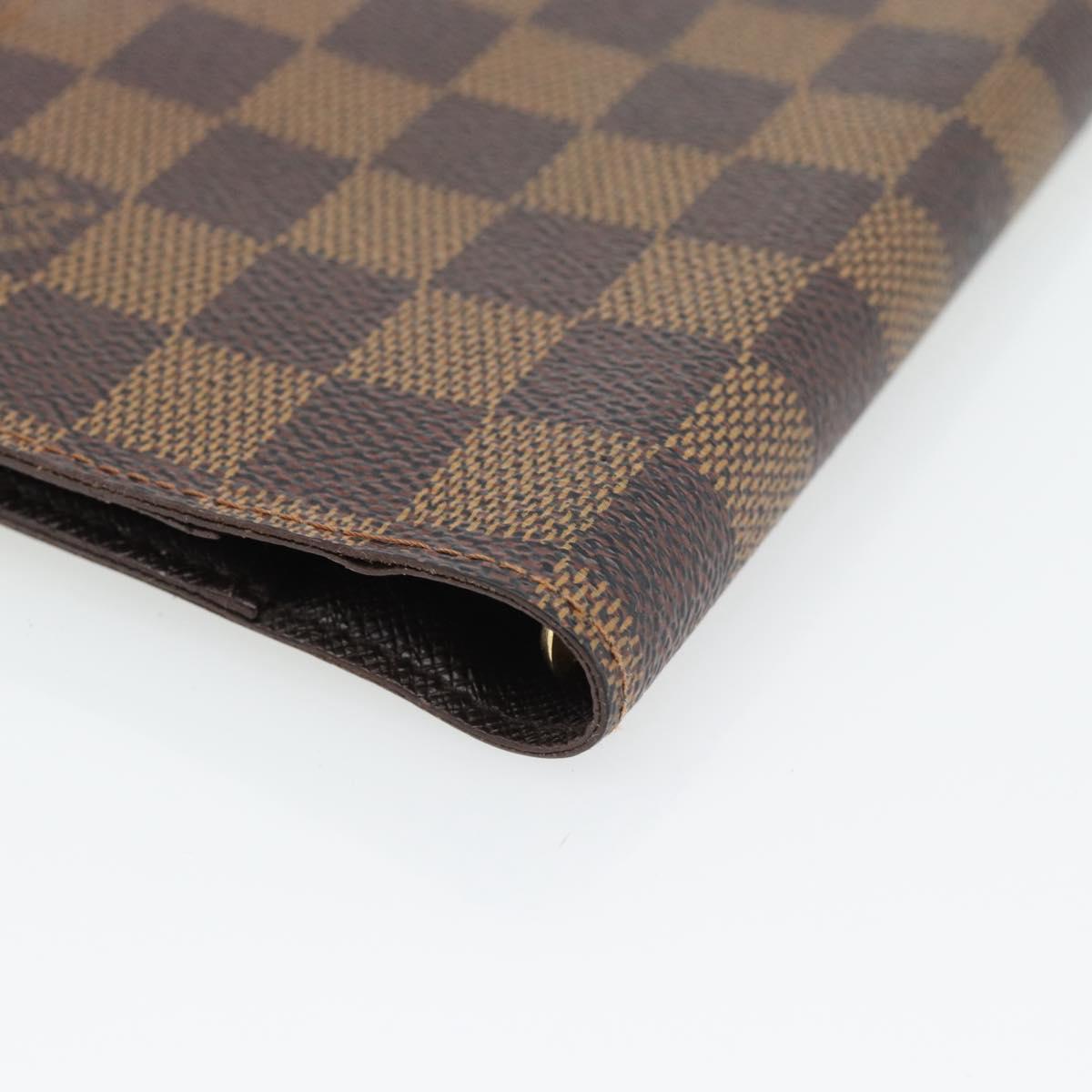 LOUIS VUITTON Damier Ebene Agenda PM Day Planner Cover R20700 LV Auth 181460
