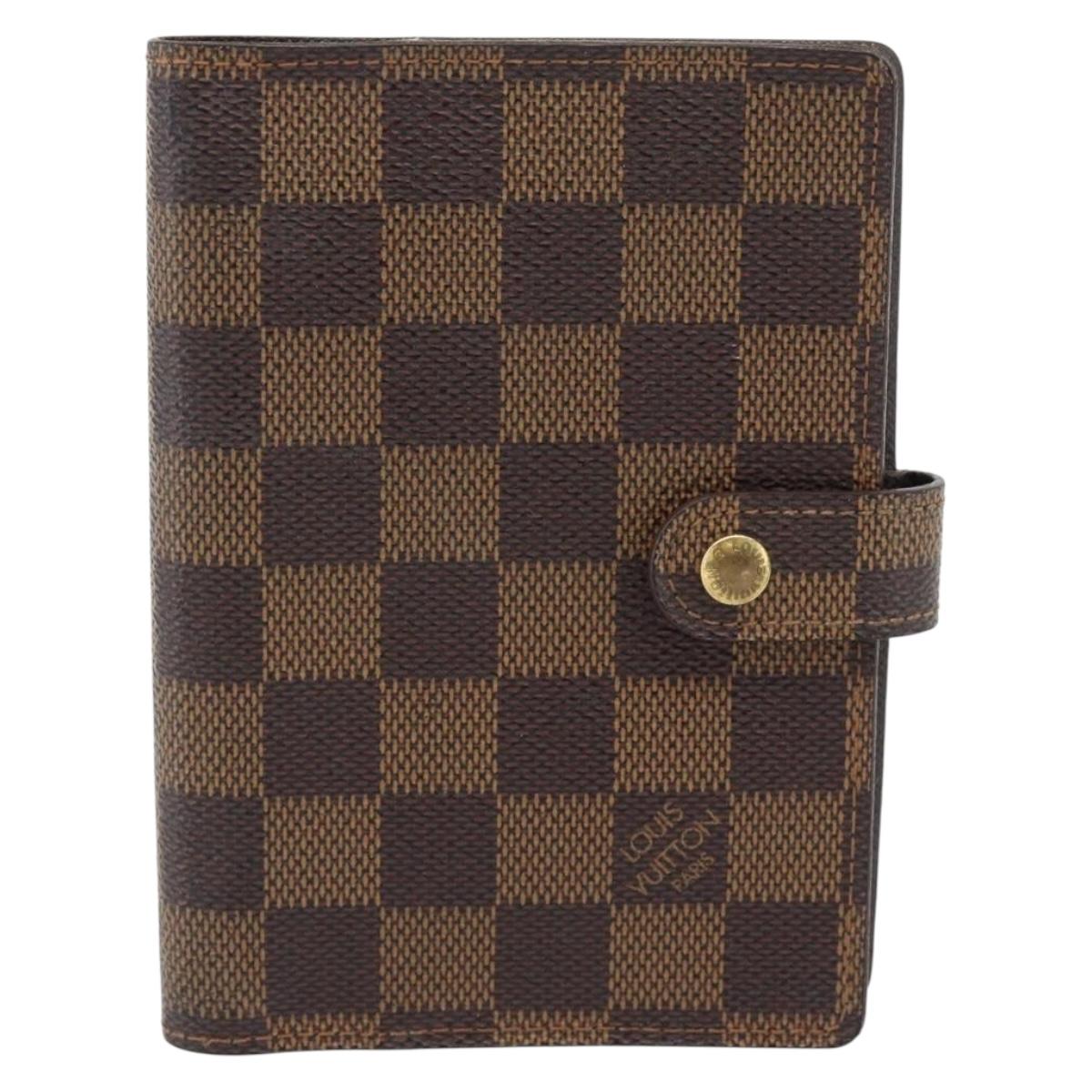 LOUIS VUITTON Damier Ebene Agenda PM Day Planner Cover R20700 LV Auth 181460