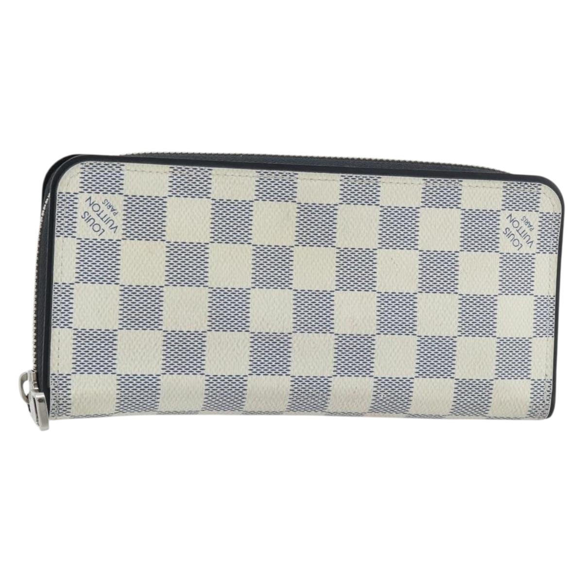 LOUIS VUITTON Damier Azur Zippy Wallet Vertical Long Wallet N62632 Auth 181462A