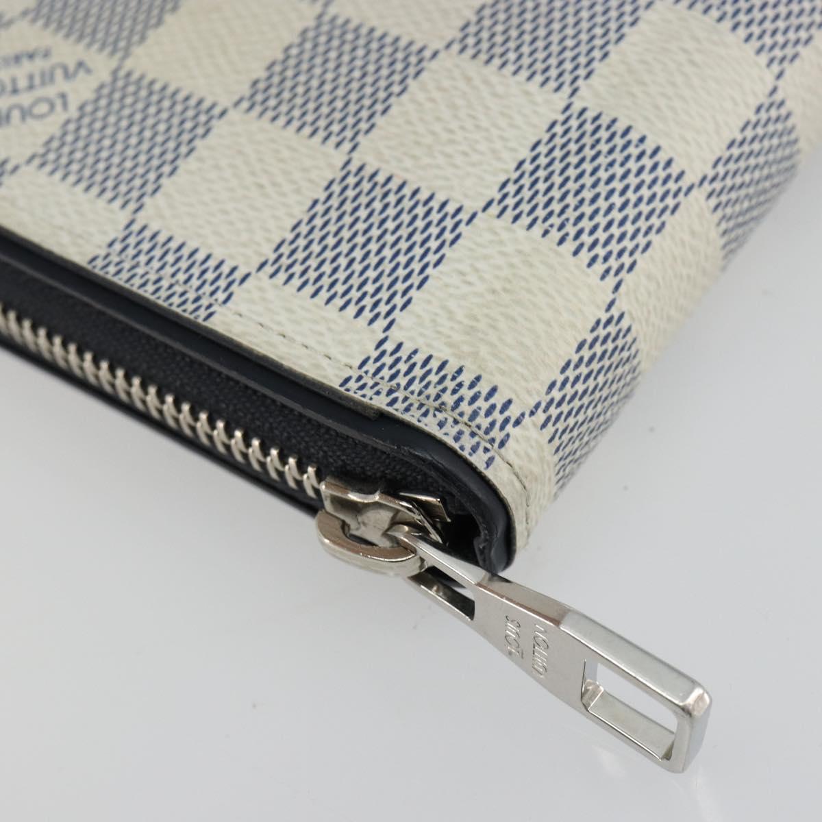 LOUIS VUITTON Damier Azur Zippy Wallet Vertical Long Wallet N62632 Auth 181462A