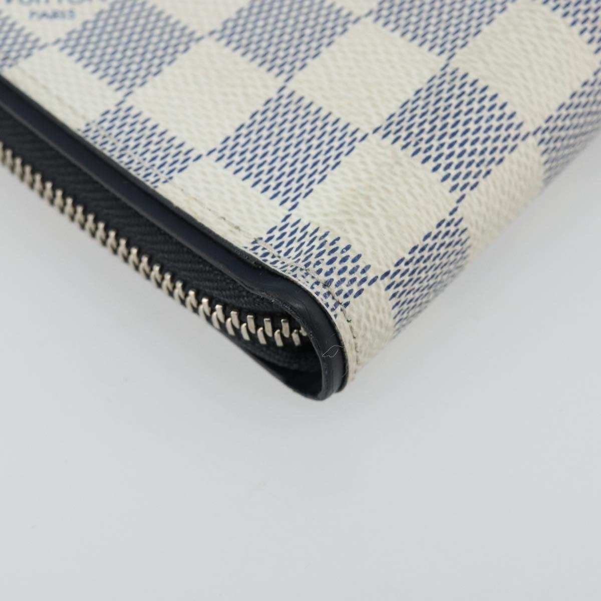 LOUIS VUITTON Damier Azur Zippy Wallet Vertical Long Wallet N62632 Auth 181462A