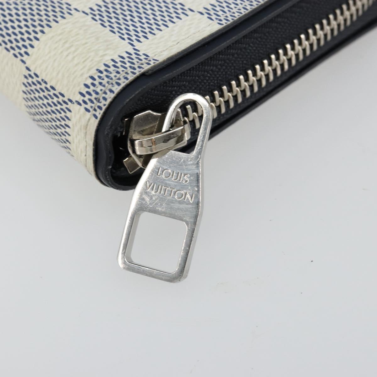 LOUIS VUITTON Damier Azur Zippy Wallet Vertical Long Wallet N62632 Auth 181462A
