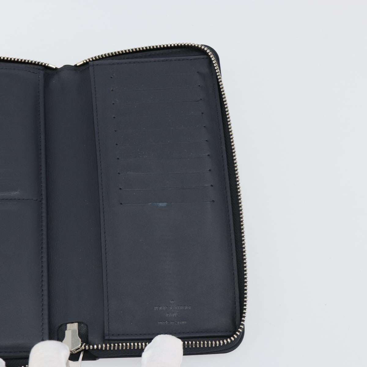 LOUIS VUITTON Damier Azur Zippy Wallet Vertical Long Wallet N62632 Auth 181462A