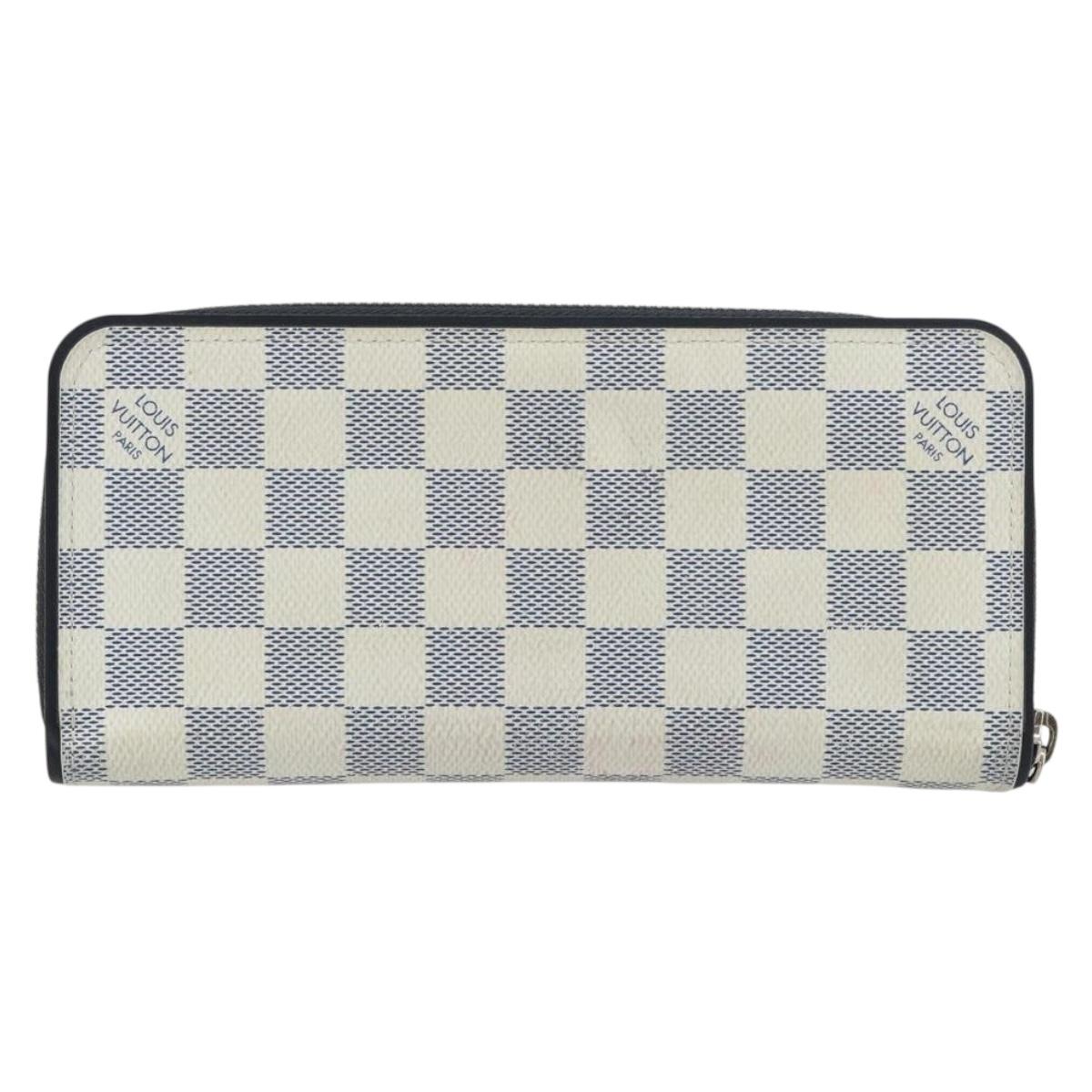 LOUIS VUITTON Damier Azur Zippy Wallet Vertical Long Wallet N62632 Auth 181462A