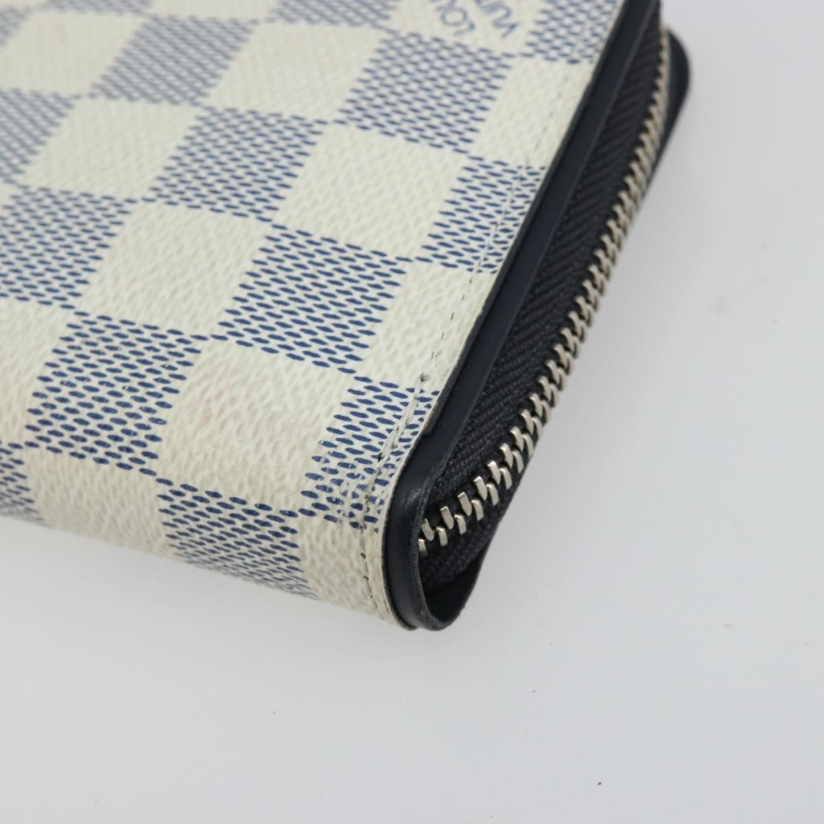 LOUIS VUITTON Damier Azur Zippy Wallet Vertical Long Wallet N62632 Auth 181462A