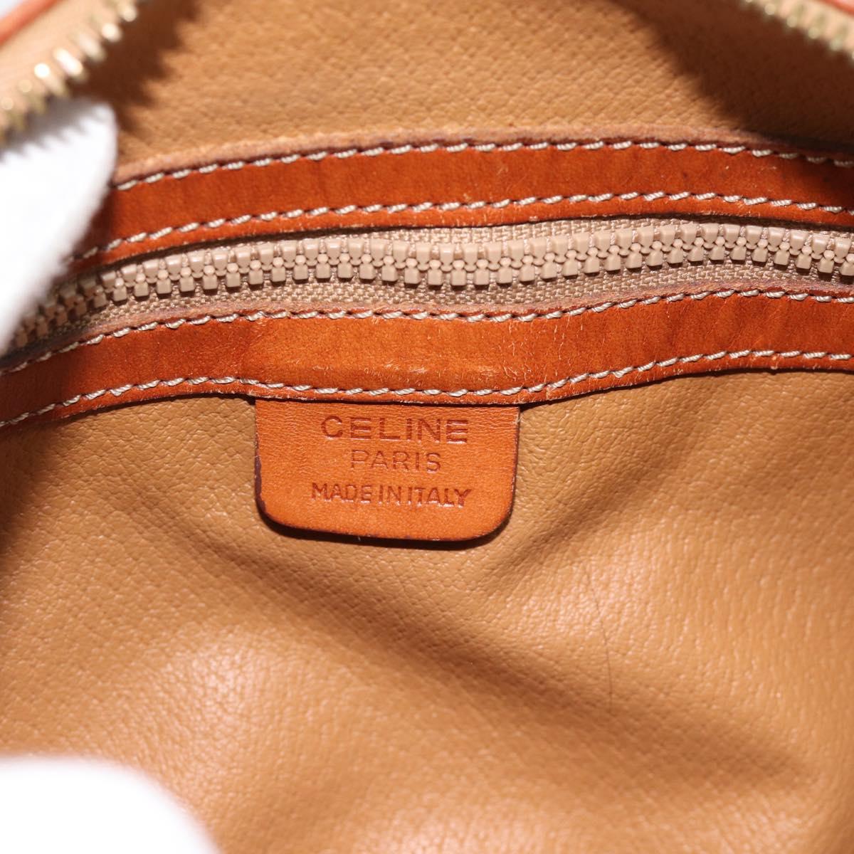 CELINE Macadam Canvas Hand Bag PVC Leather Brown Gold Auth 181466A