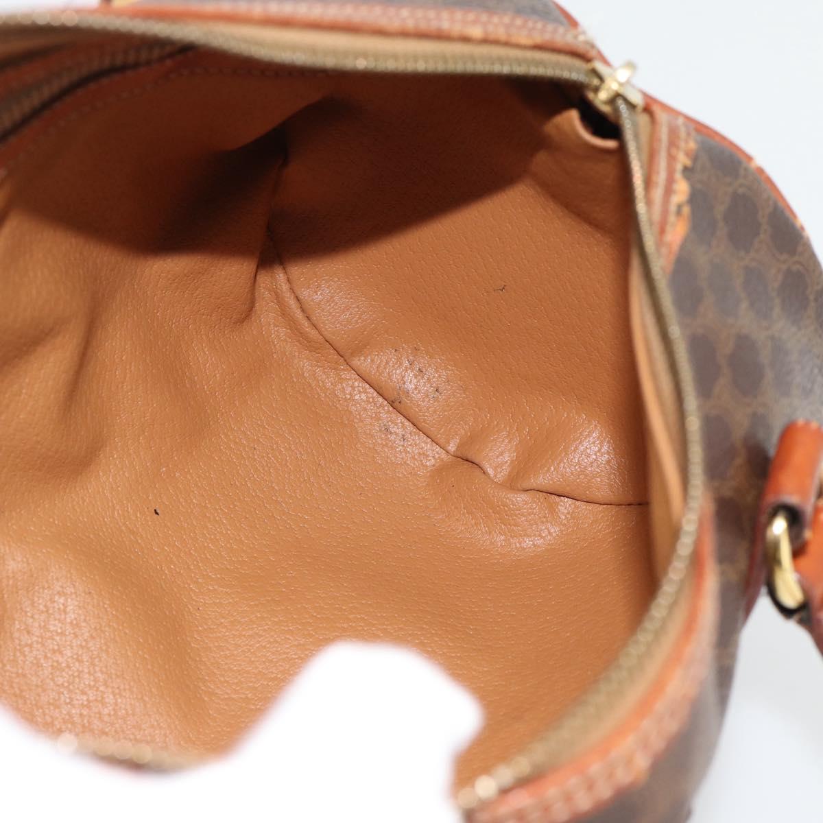 CELINE Macadam Canvas Hand Bag PVC Leather Brown Gold Auth 181466A