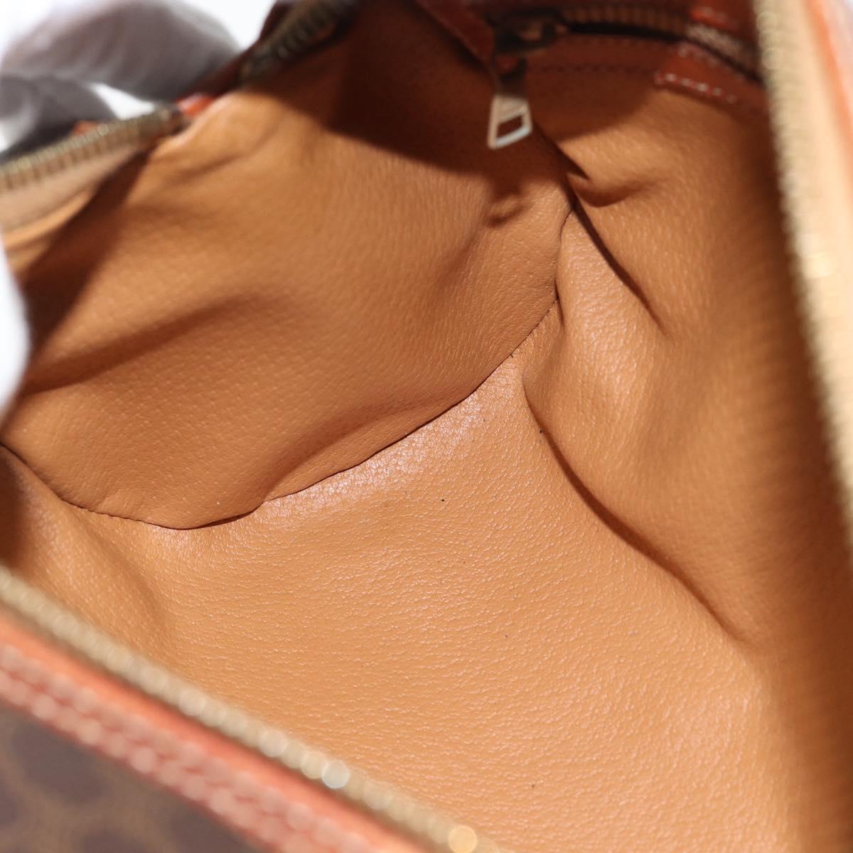 CELINE Macadam Canvas Hand Bag PVC Leather Brown Gold Auth 181466A