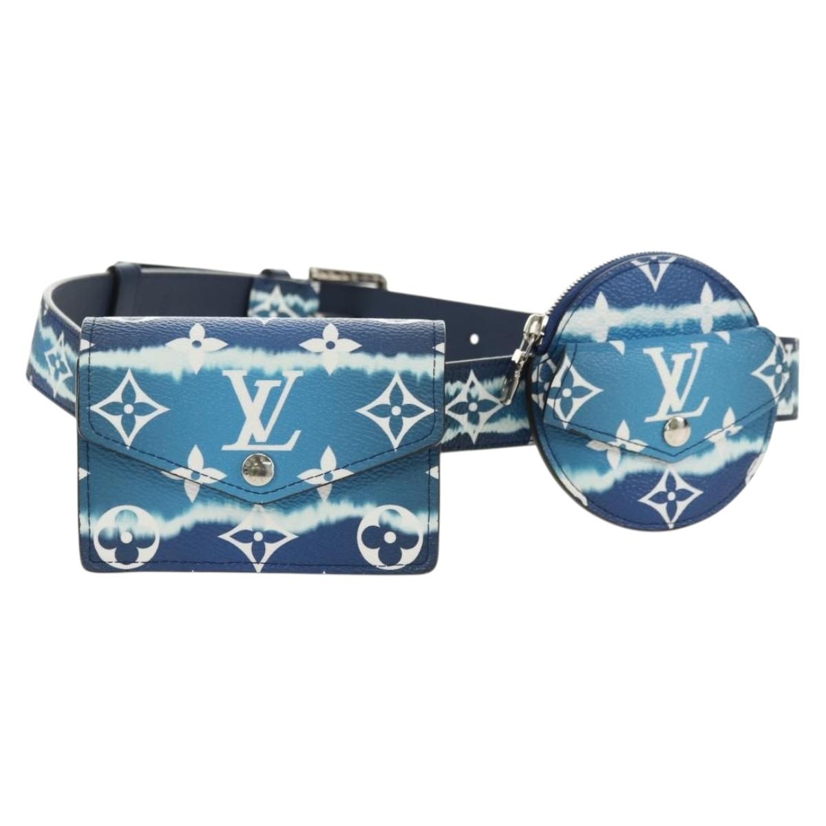LOUIS VUITTON Monogram Escal Ceinture Belt 37.6"" Blue M0253W LV Auth 181468SM