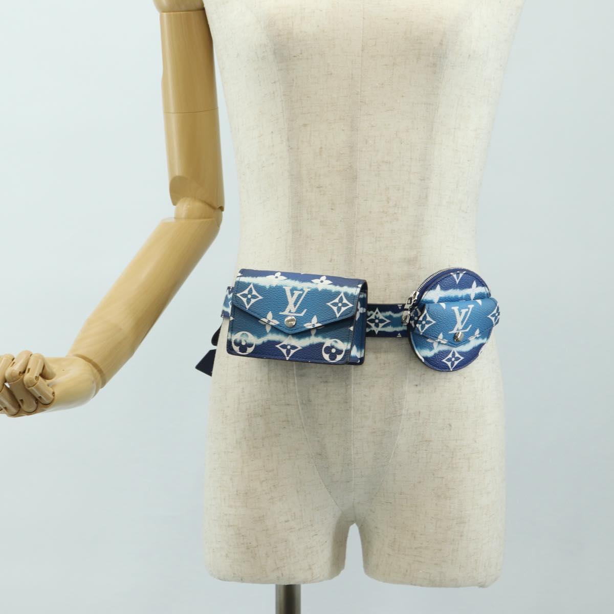 LOUIS VUITTON Monogram Escal Ceinture Belt 37.6"" Blue M0253W LV Auth 181468SM