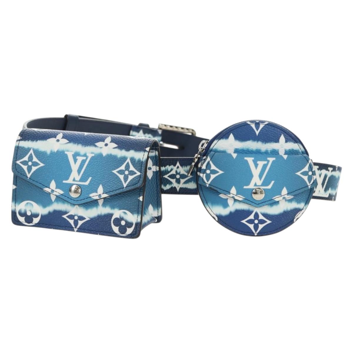 LOUIS VUITTON Monogram Escal Ceinture Belt 37.6"" Blue M0253W LV Auth 181468SM