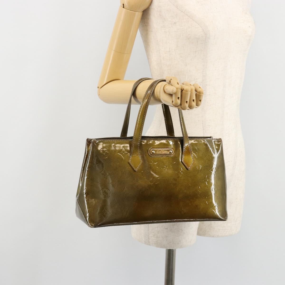 LOUIS VUITTON Monogram Vernis Wilshire PM Bag Gris Art Deco M91627 Auth 181471