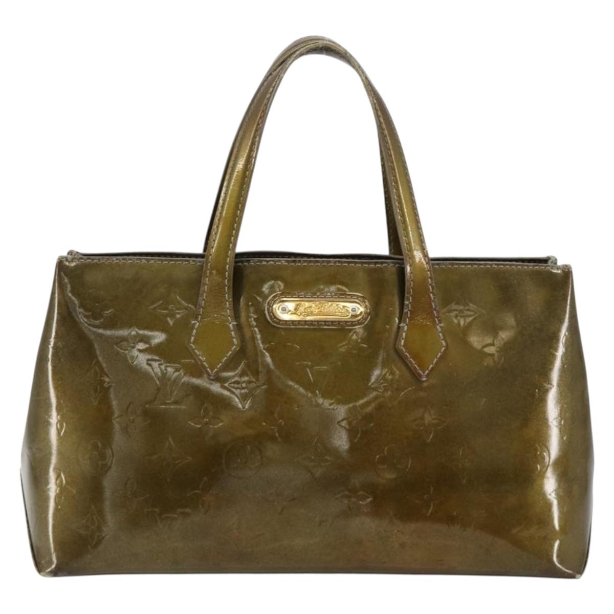 LOUIS VUITTON Monogram Vernis Wilshire PM Bag Gris Art Deco M91627 Auth 181471