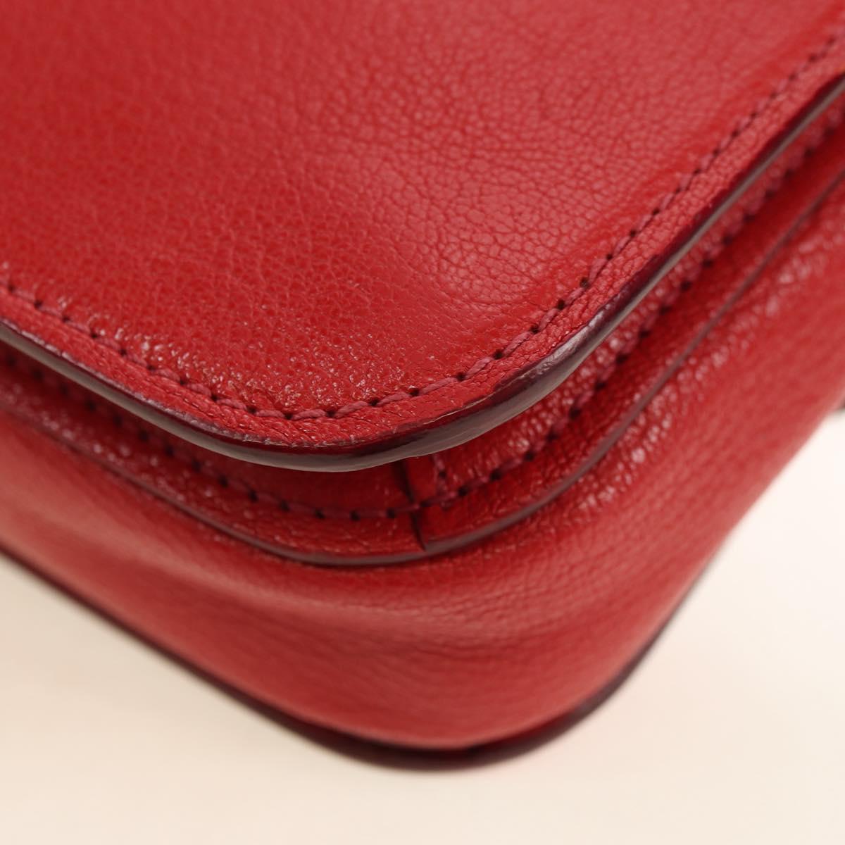 Miu Miu Hand Bag Leather 2way Red Gold Auth 181477V
