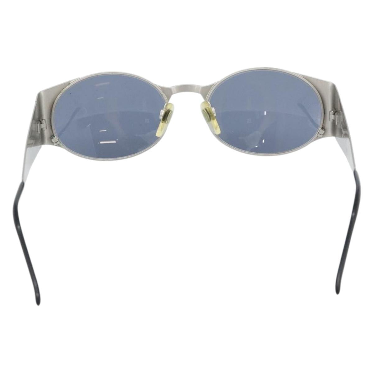 CHANEL Sunglasses metal Silver CC Auth 181482