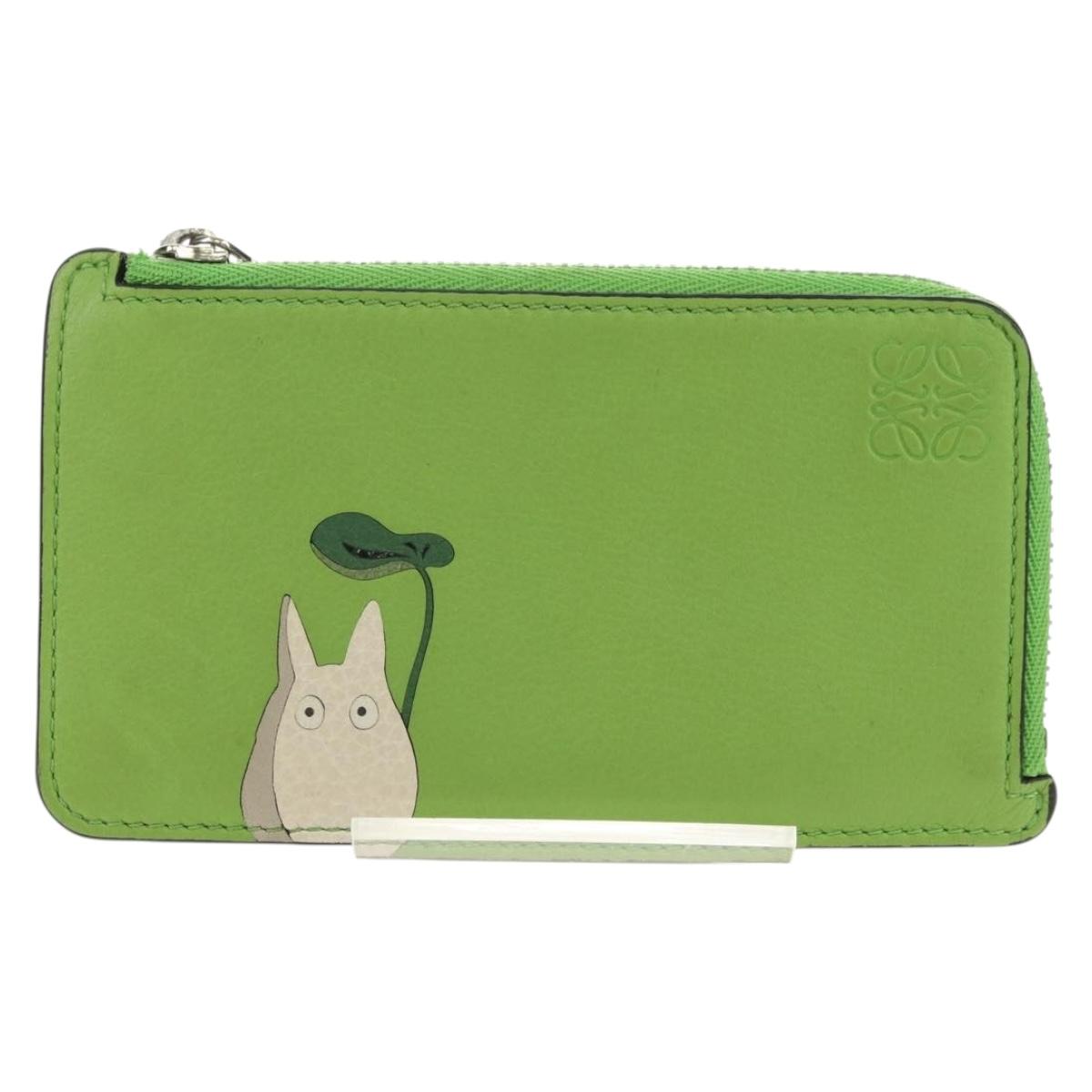 LOEWE Fragment Case My Neighbor Totoro Leather Green Silver Auth 181483SM
