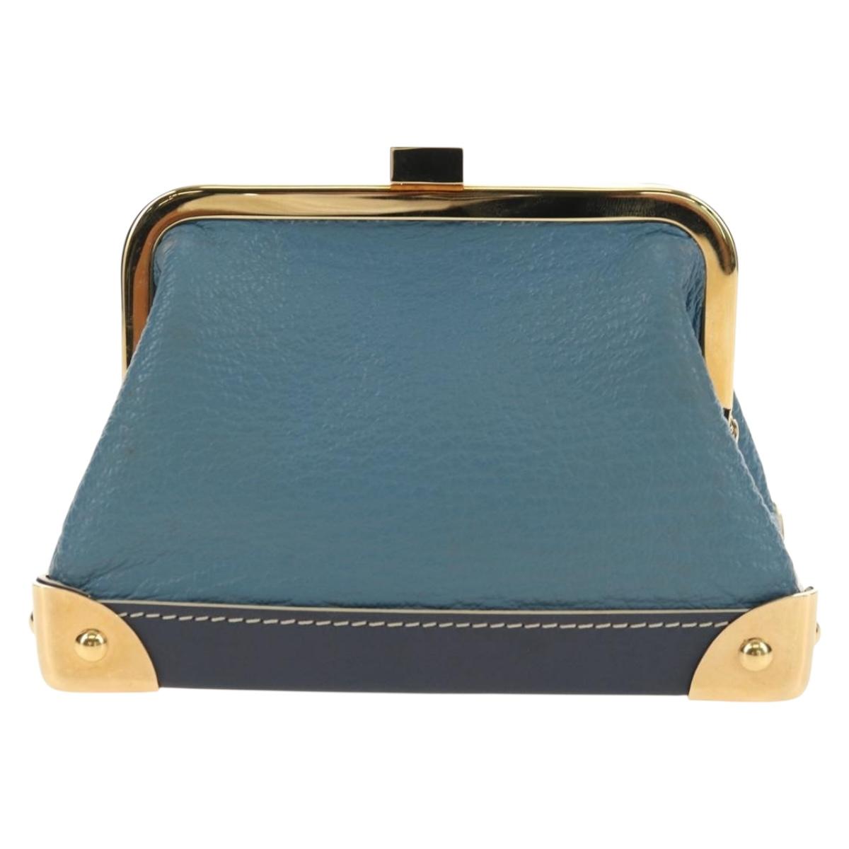 LOUIS VUITTON Suhari Porte Monnaie Viennois Coin Purse Blue M91833 Auth 181485V