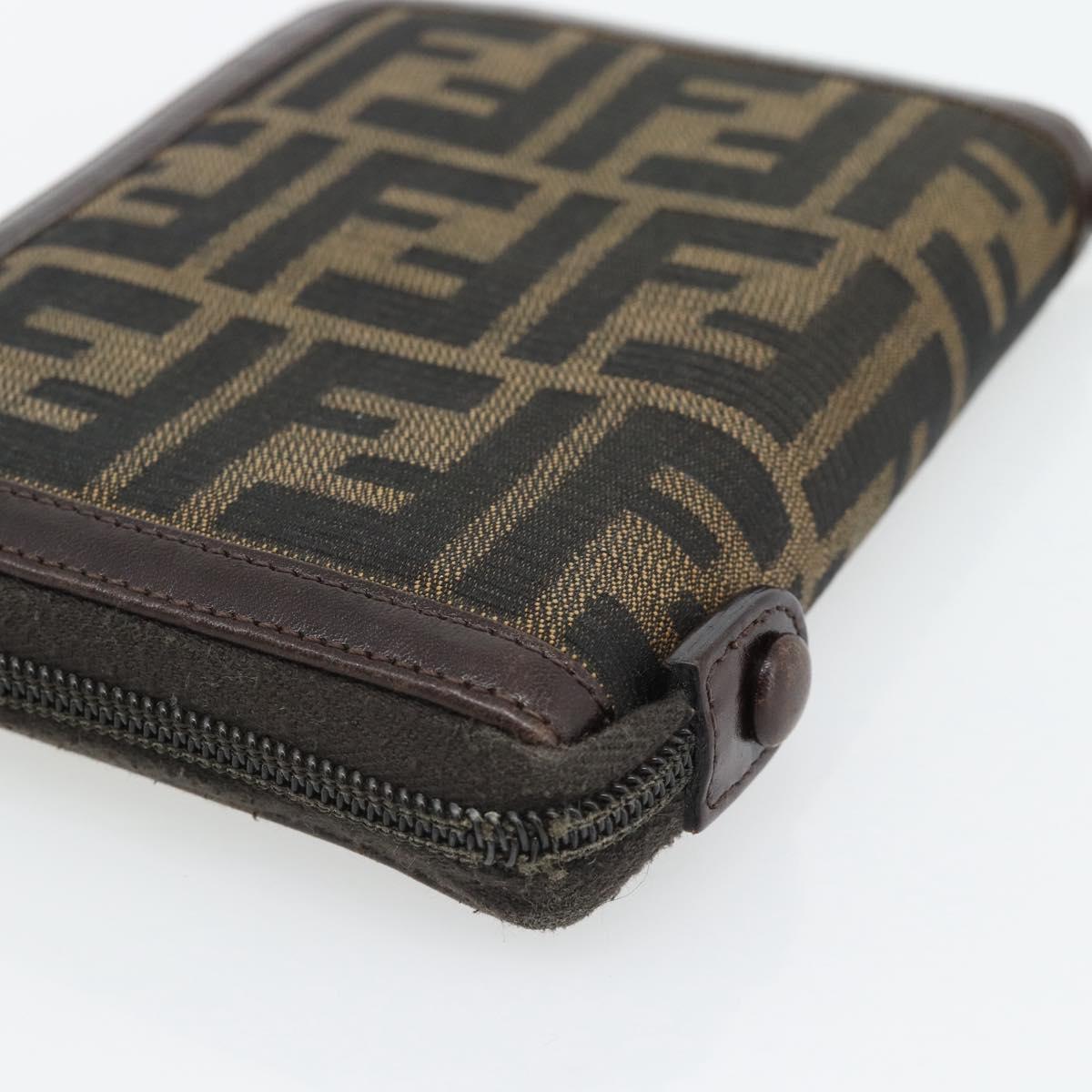 FENDI Zucca Canvas Day Planner Cover Brown Black Auth 181513A