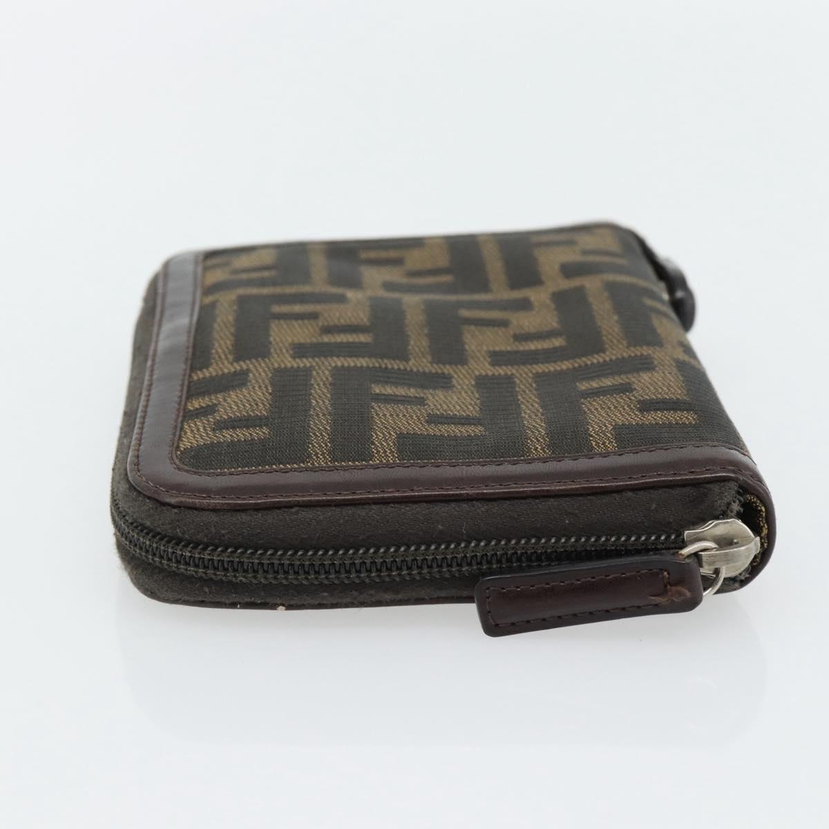FENDI Zucca Canvas Day Planner Cover Brown Black Auth 181513A