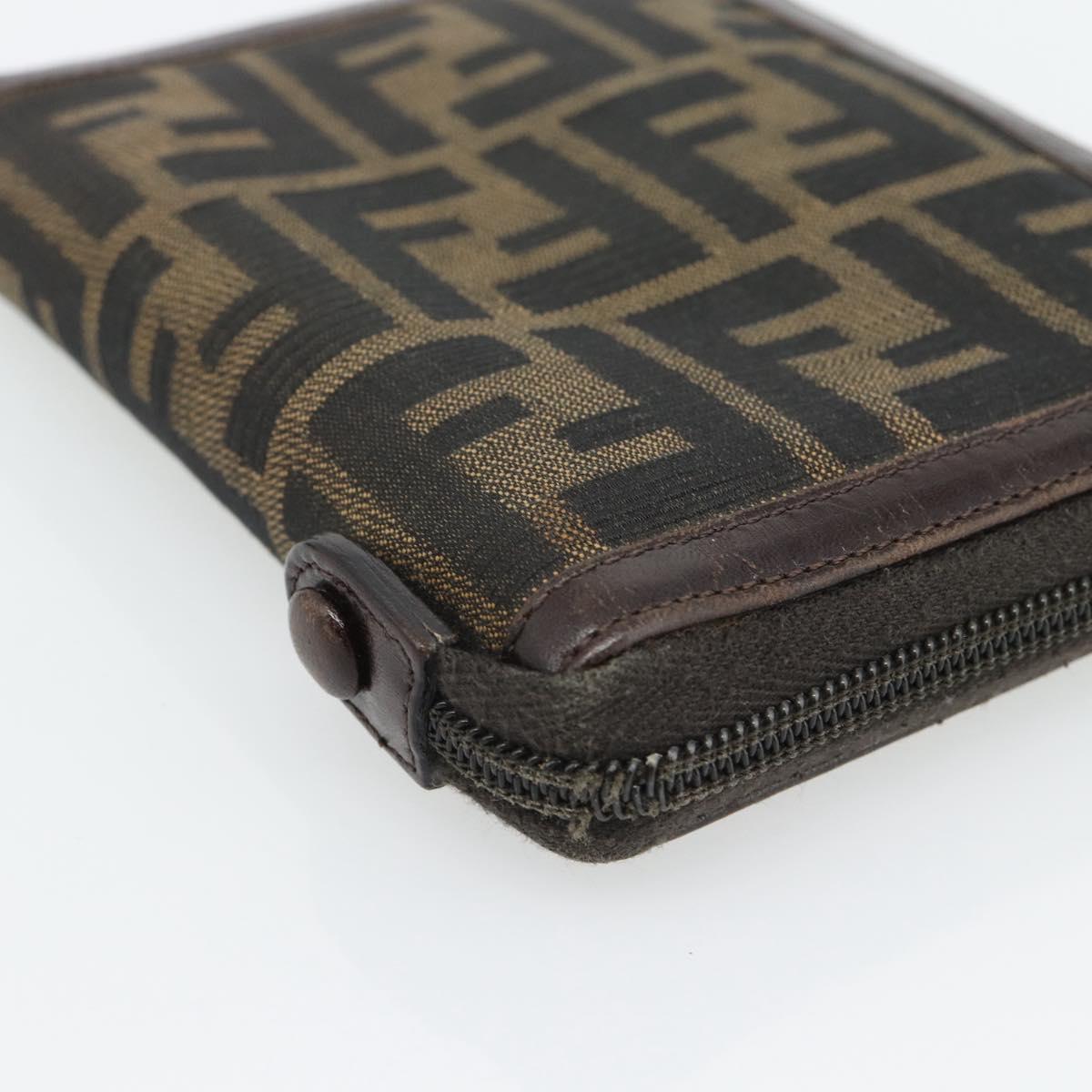 FENDI Zucca Canvas Day Planner Cover Brown Black Auth 181513A