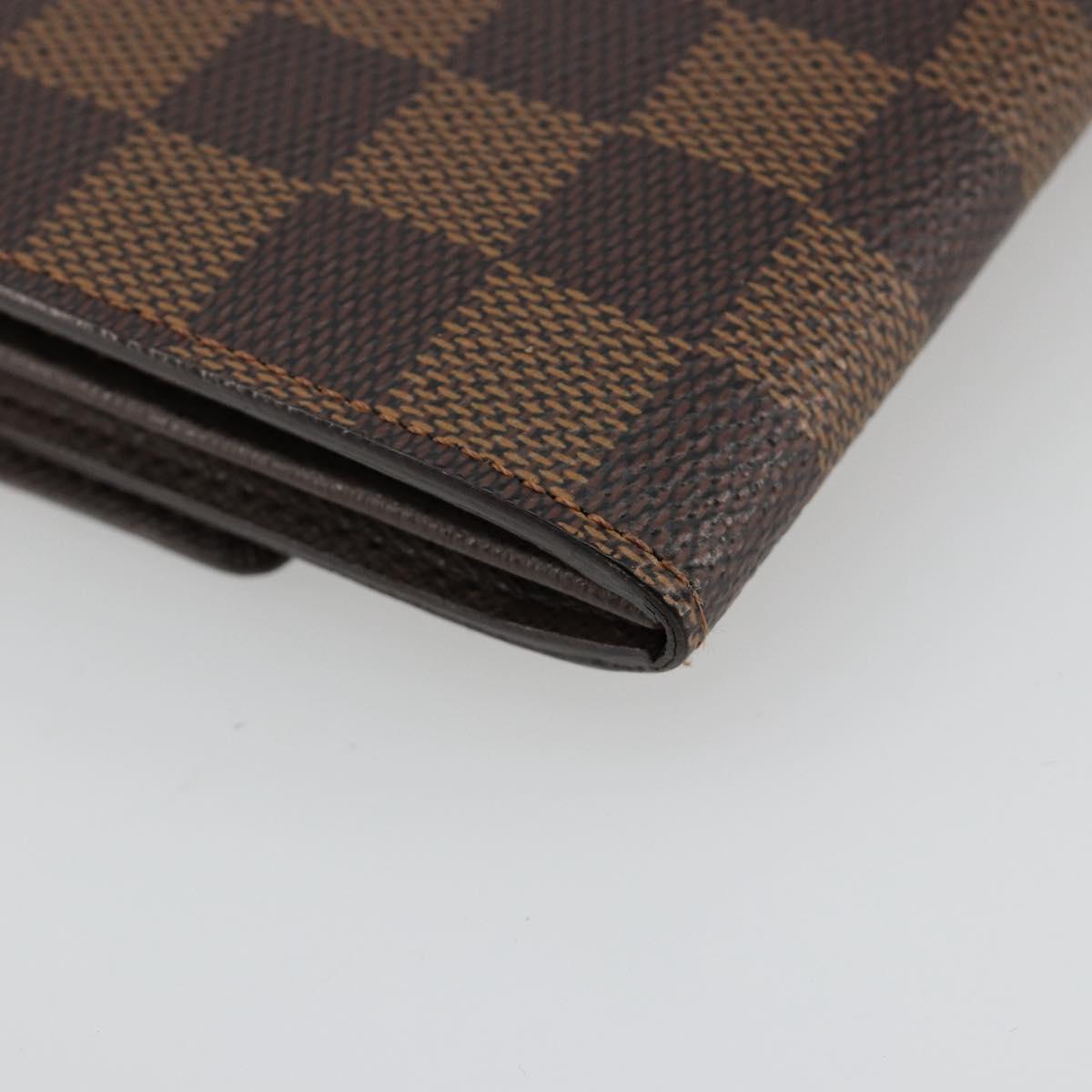LOUIS VUITTON Damier Ebene Portefeuille Sarah Long Wallet N60491 LV Auth 181520A