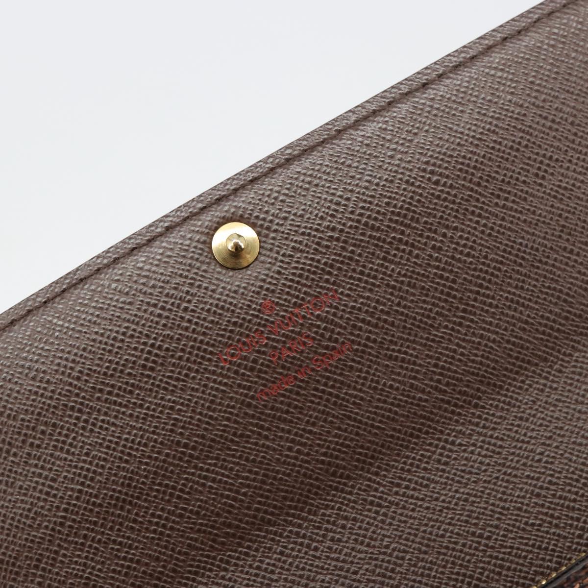 LOUIS VUITTON Damier Ebene Portefeuille Sarah Long Wallet N60491 LV Auth 181520A