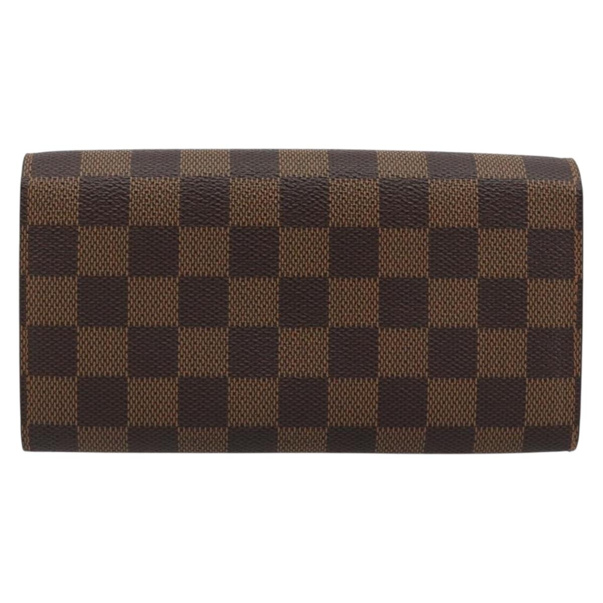 LOUIS VUITTON Damier Ebene Portefeuille Sarah Long Wallet N60491 LV Auth 181520A