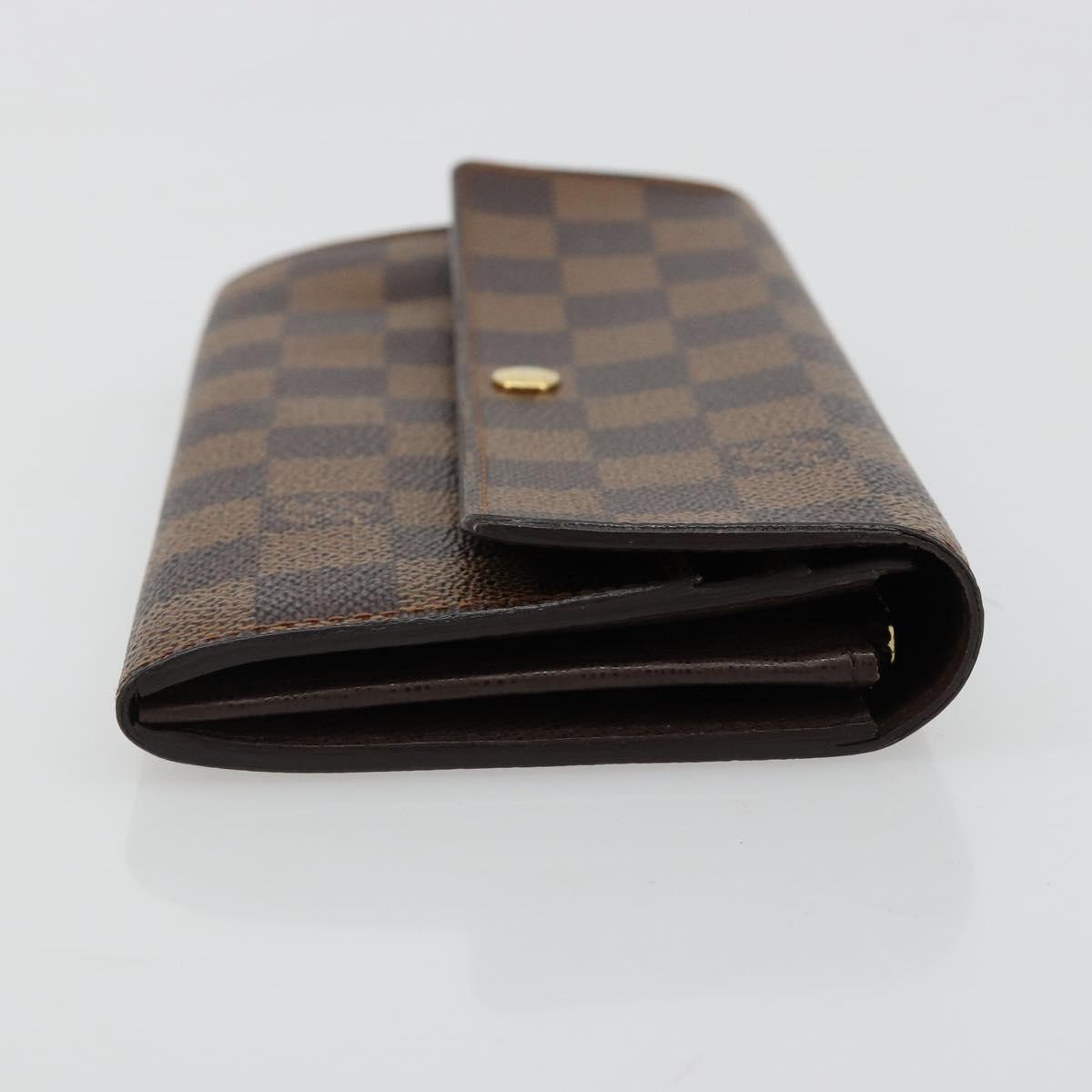 LOUIS VUITTON Damier Ebene Portefeuille Sarah Long Wallet N60491 LV Auth 181520A