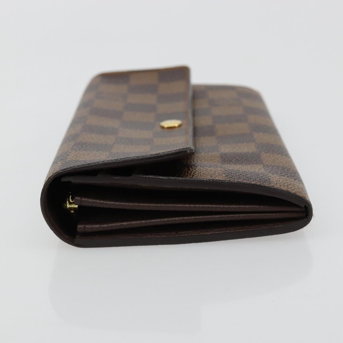 LOUIS VUITTON Damier Ebene Portefeuille Sarah Long Wallet N60491 LV Auth 181520A