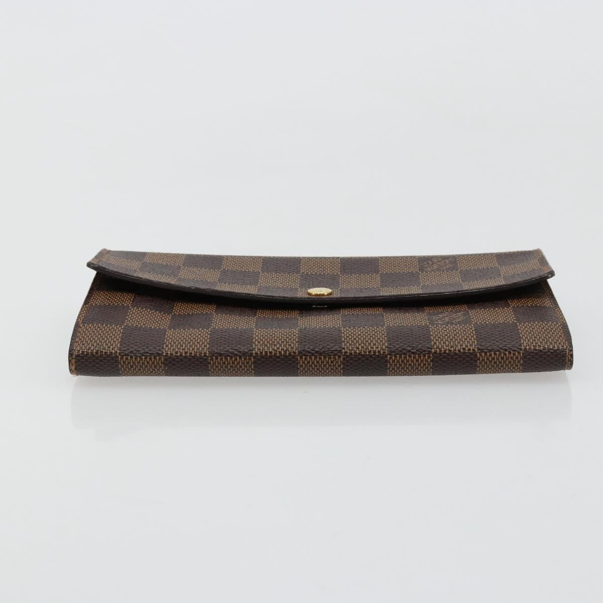 LOUIS VUITTON Damier Ebene Portefeuille Sarah Long Wallet N60491 LV Auth 181520A