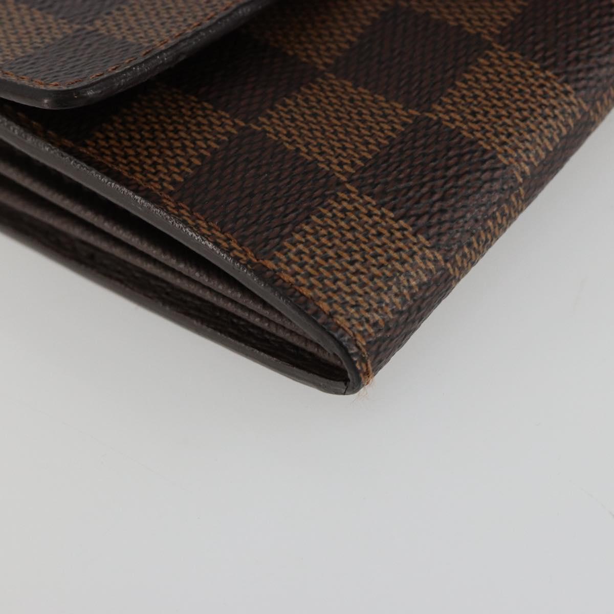LOUIS VUITTON Damier Ebene Portefeuille Sarah Long Wallet N60491 LV Auth 181520A